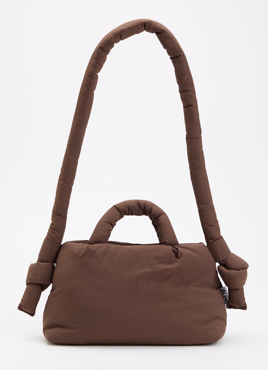 Ölend Mini Ona gewatteerde crossbodytas met afneembare schouderriem - voorkant 5 chocoladebruin