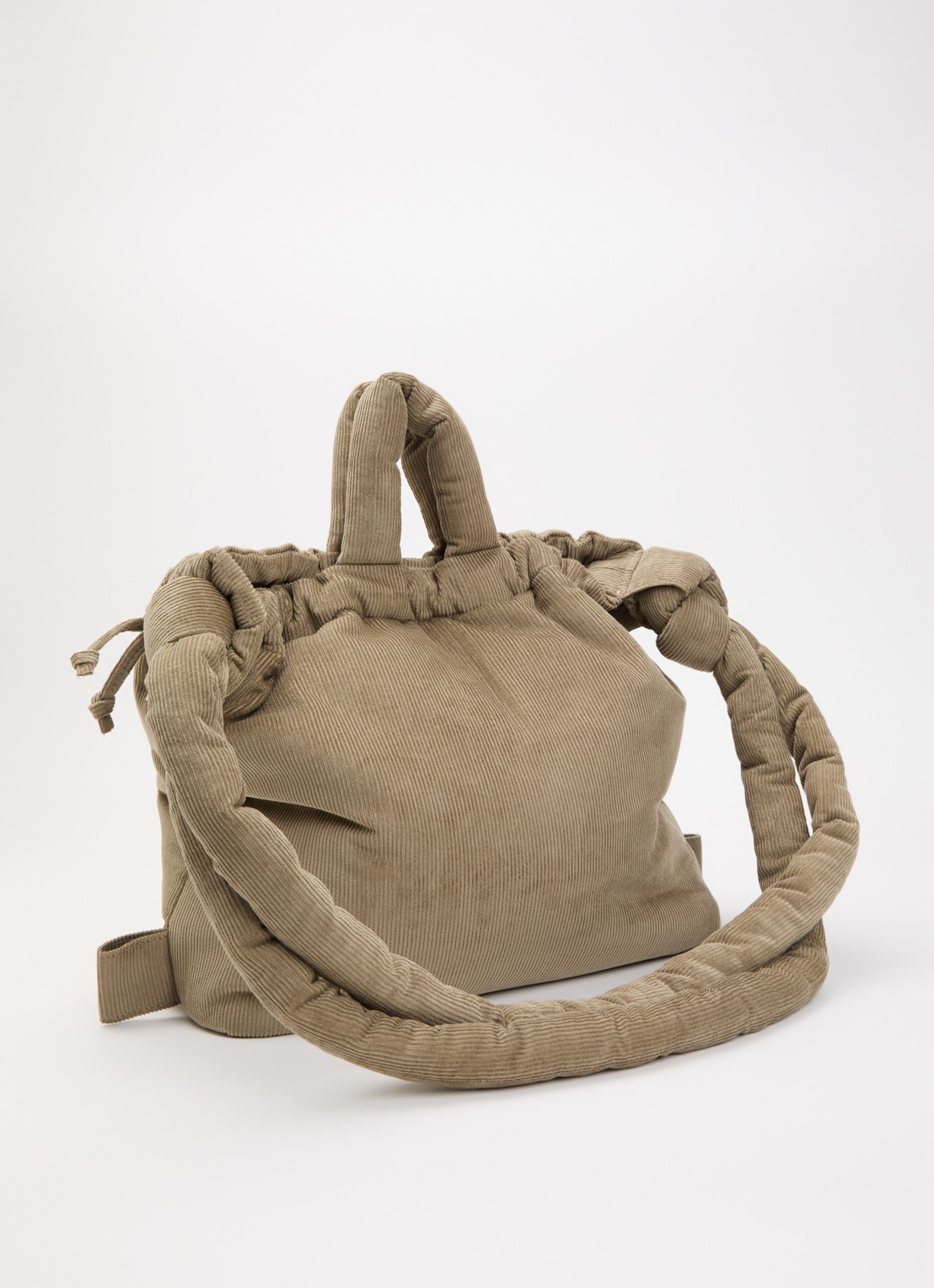Ölend Ona gewatteerde crossbodytas van corduroy - achterkant khaki