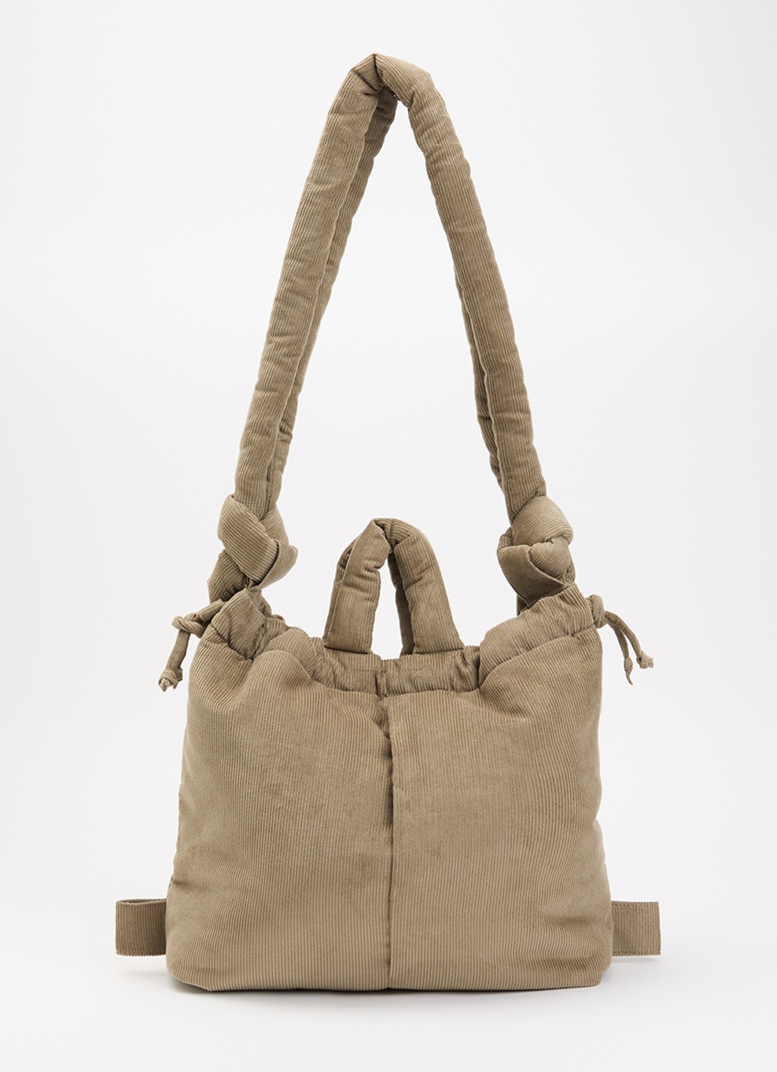 Ölend Ona gewatteerde crossbodytas van corduroy - voorkant 5 khaki