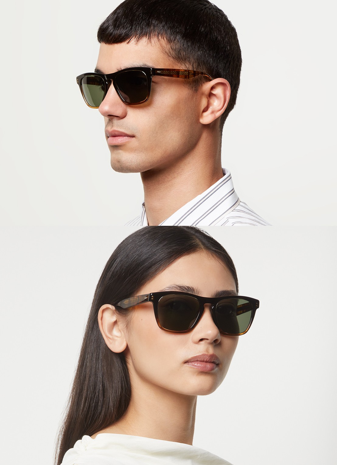Oliver Peoples R-3 zonnebril gepolariseerd OV5555SU - voorkant 2 donkerbruin