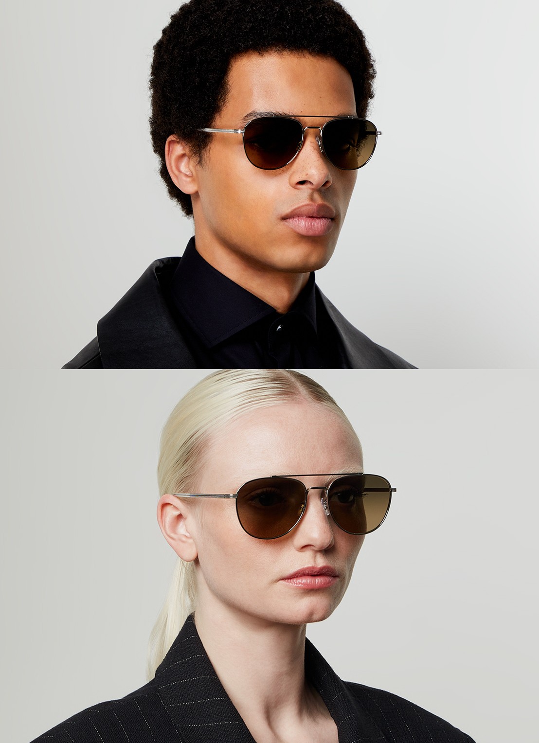 Oliver Peoples Rivetti zonnebril gepolariseerd OV1335ST - voorkant 2 zilver