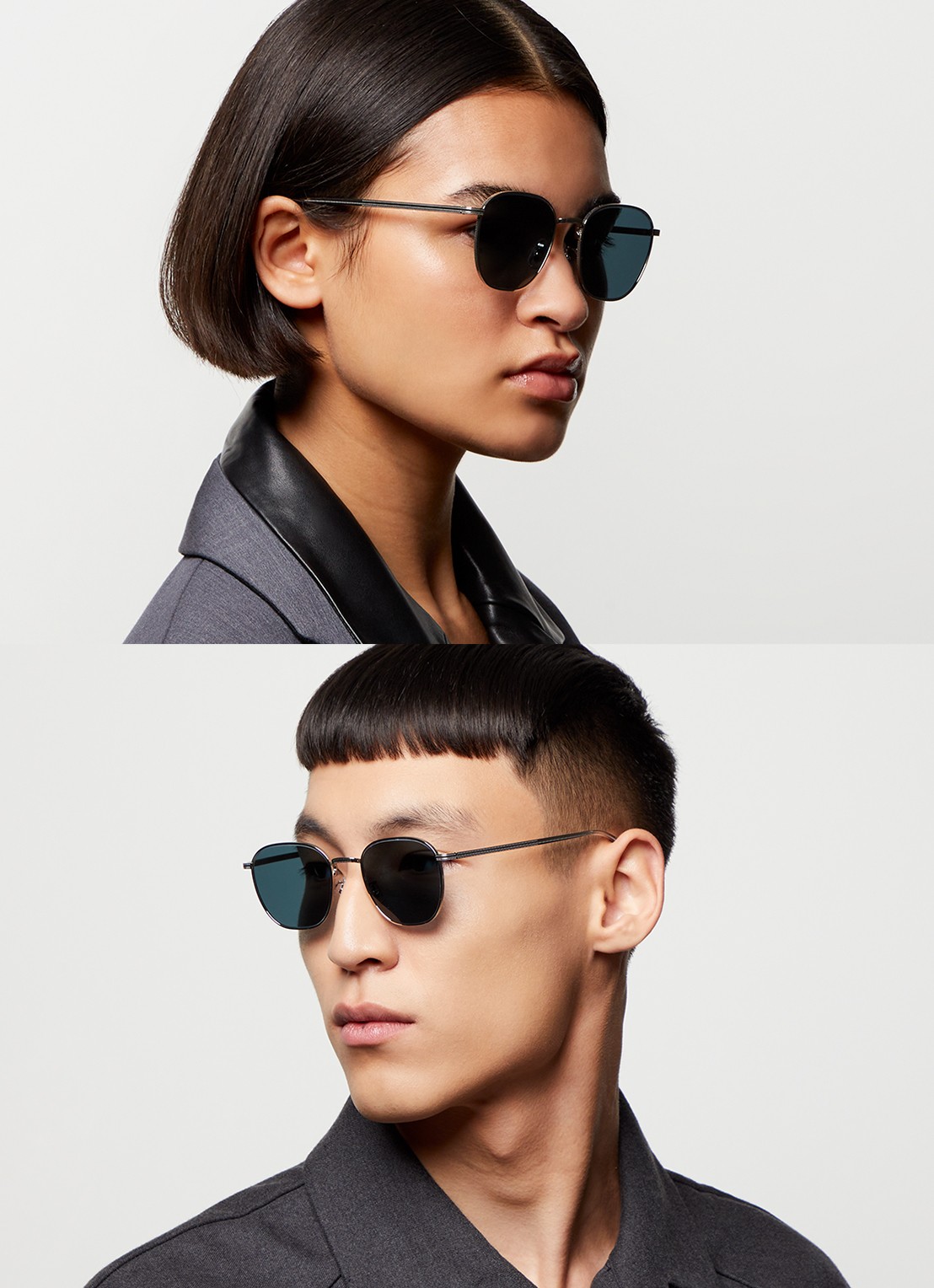 Oliver Peoples Rynn zonnebril gepolariseerd OV1329ST - voorkant 2 zilver