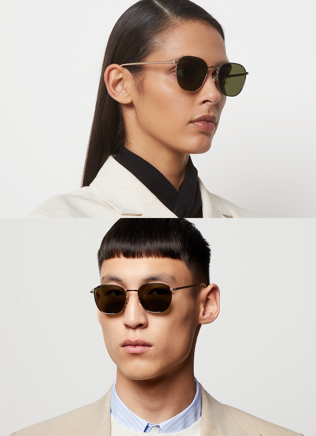 Oliver Peoples Rynn zonnebril OV1329ST - voorkant 2 roségoud