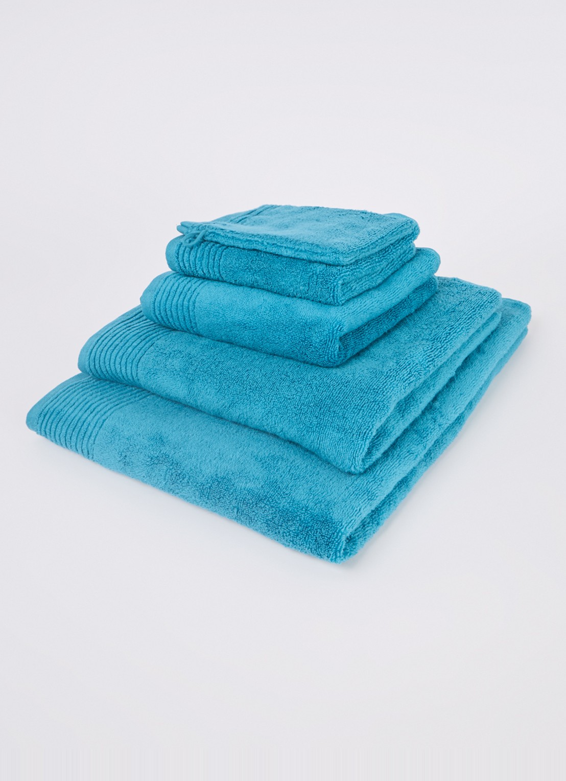 Olivier Desforges Alizee badhanddoek  - 450 gr/m² - 100 x 50 cm - voorkant 2 aquablauw