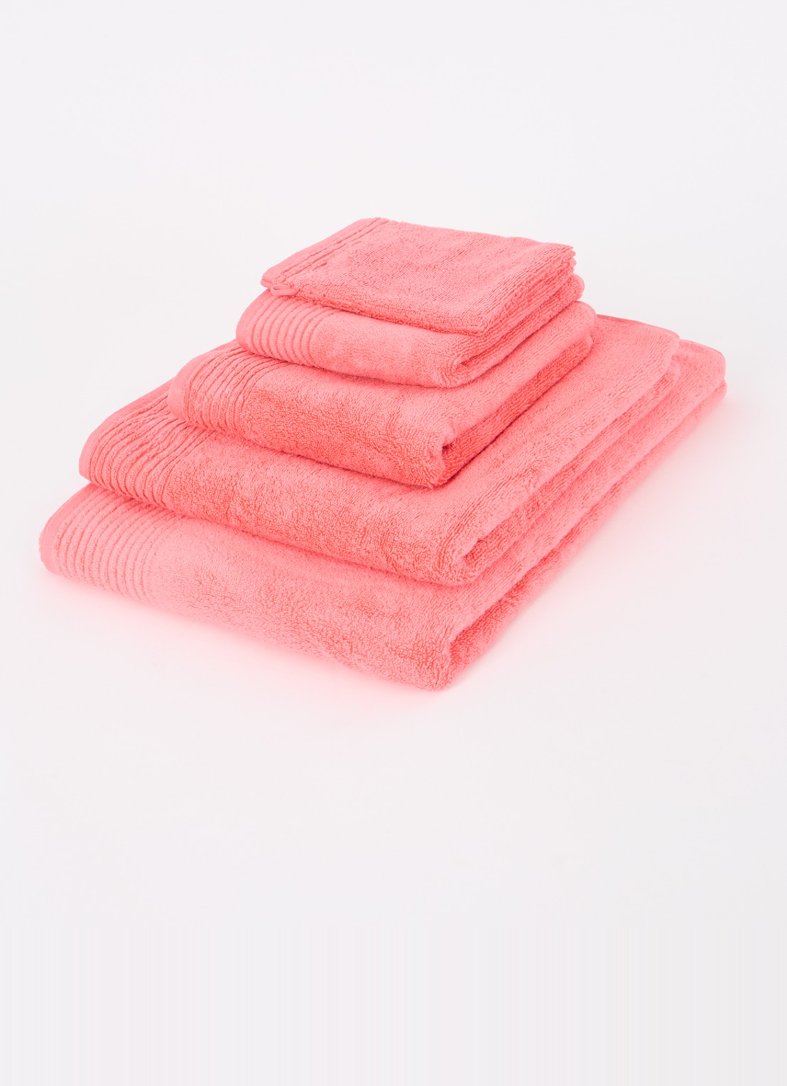 Olivier Desforges Alizee badhanddoek  - 450 gr/m² - 100 x 50 cm - voorkant 3 koraalroze