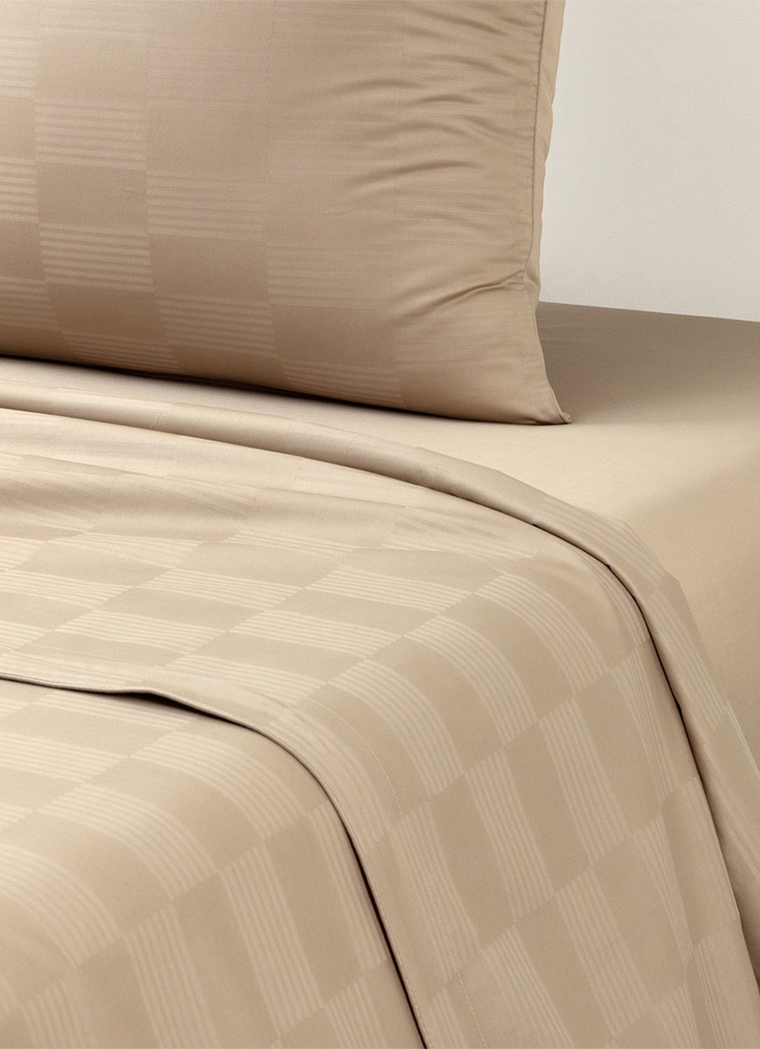 Olivier Desforges Damier laken - voorkant 2 beige