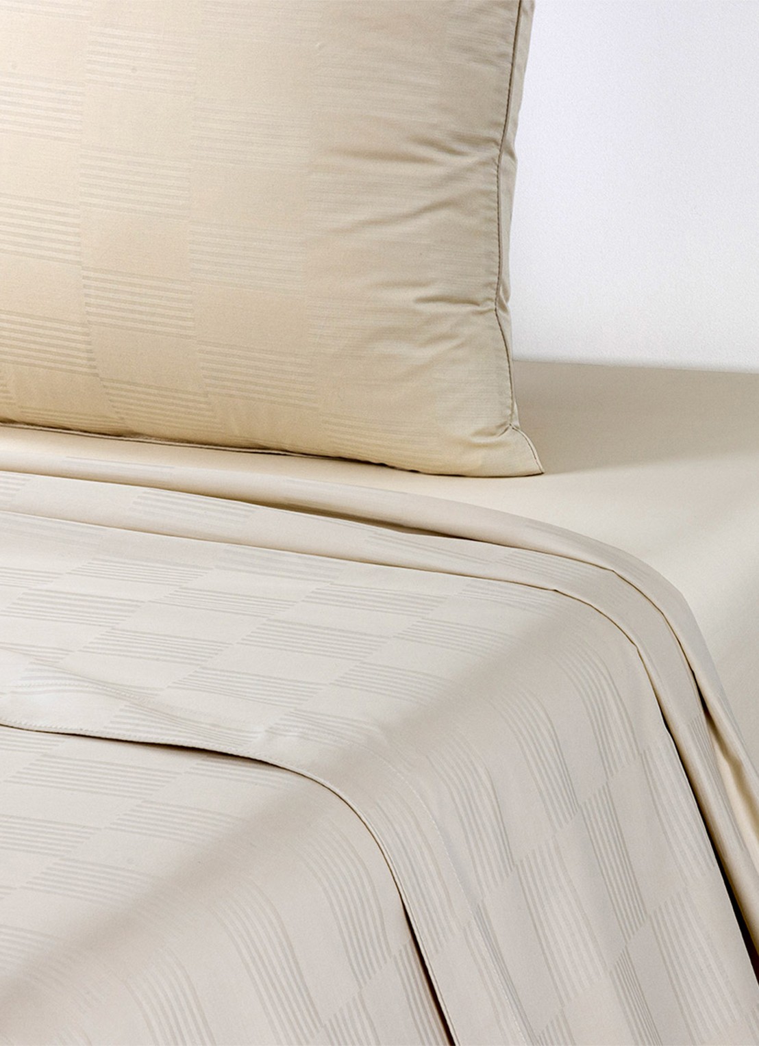 Olivier Desforges Damier laken - voorkant creme