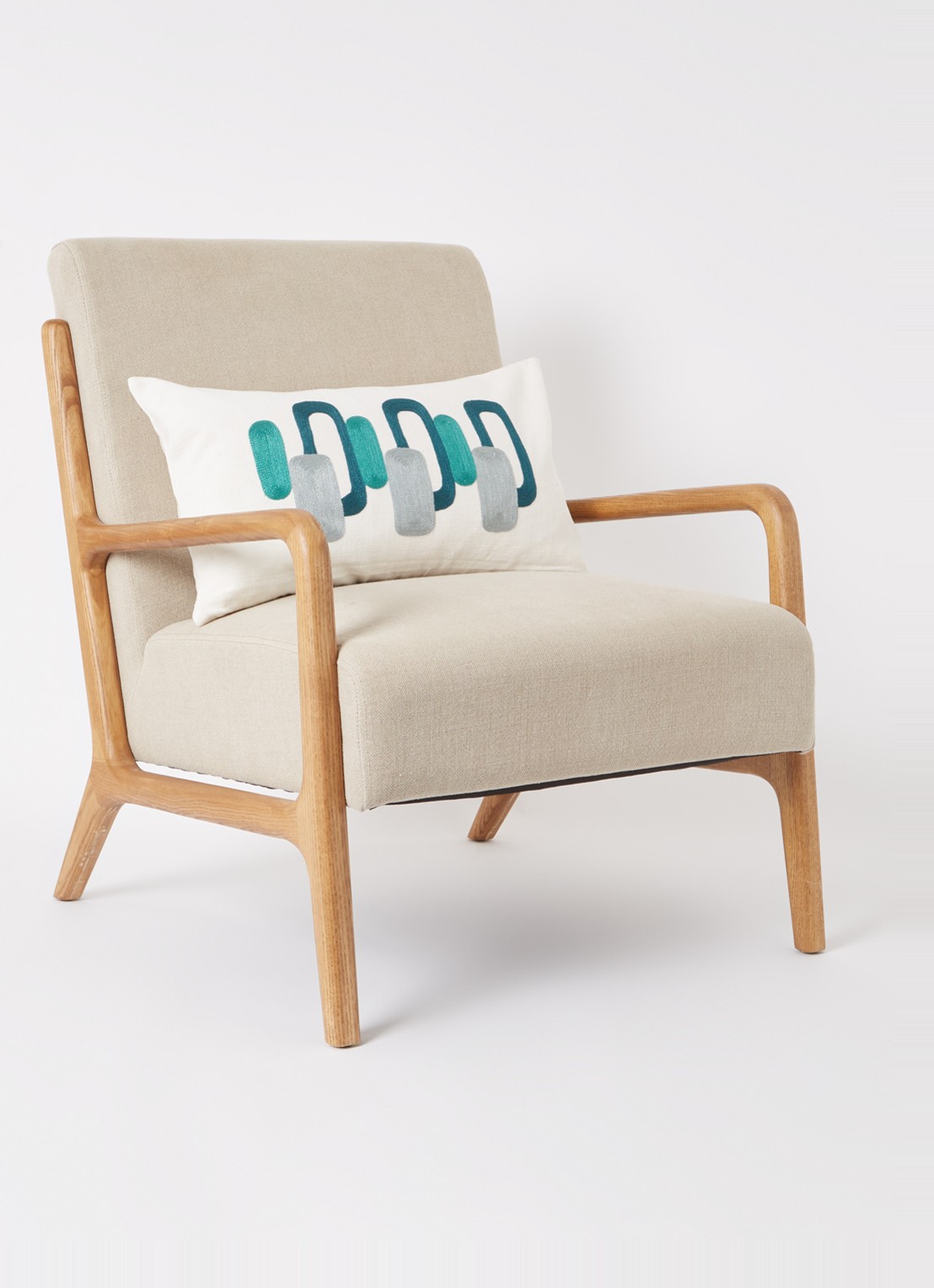 Olivier Desforges Ellipse kussensloop 33 x 57 cm - voorkant 2 groen