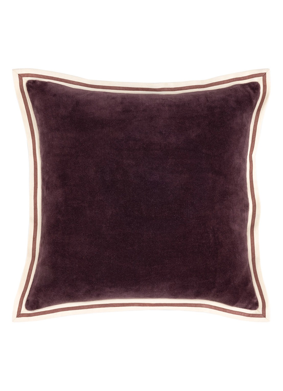 Olivier Desforges Galons sierkussenhoes 45 x 45 cm - voorkant donkerbruin