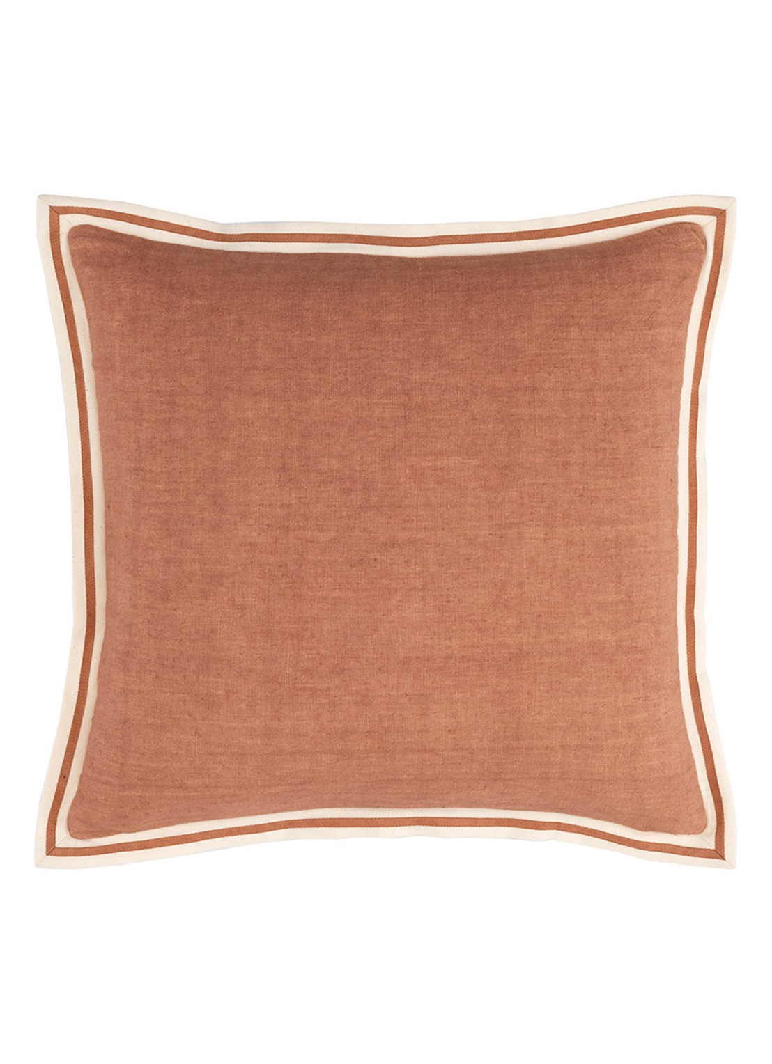 Olivier Desforges Galons sierkussenhoes 45 x 45 cm - achterkant 4 steenrood