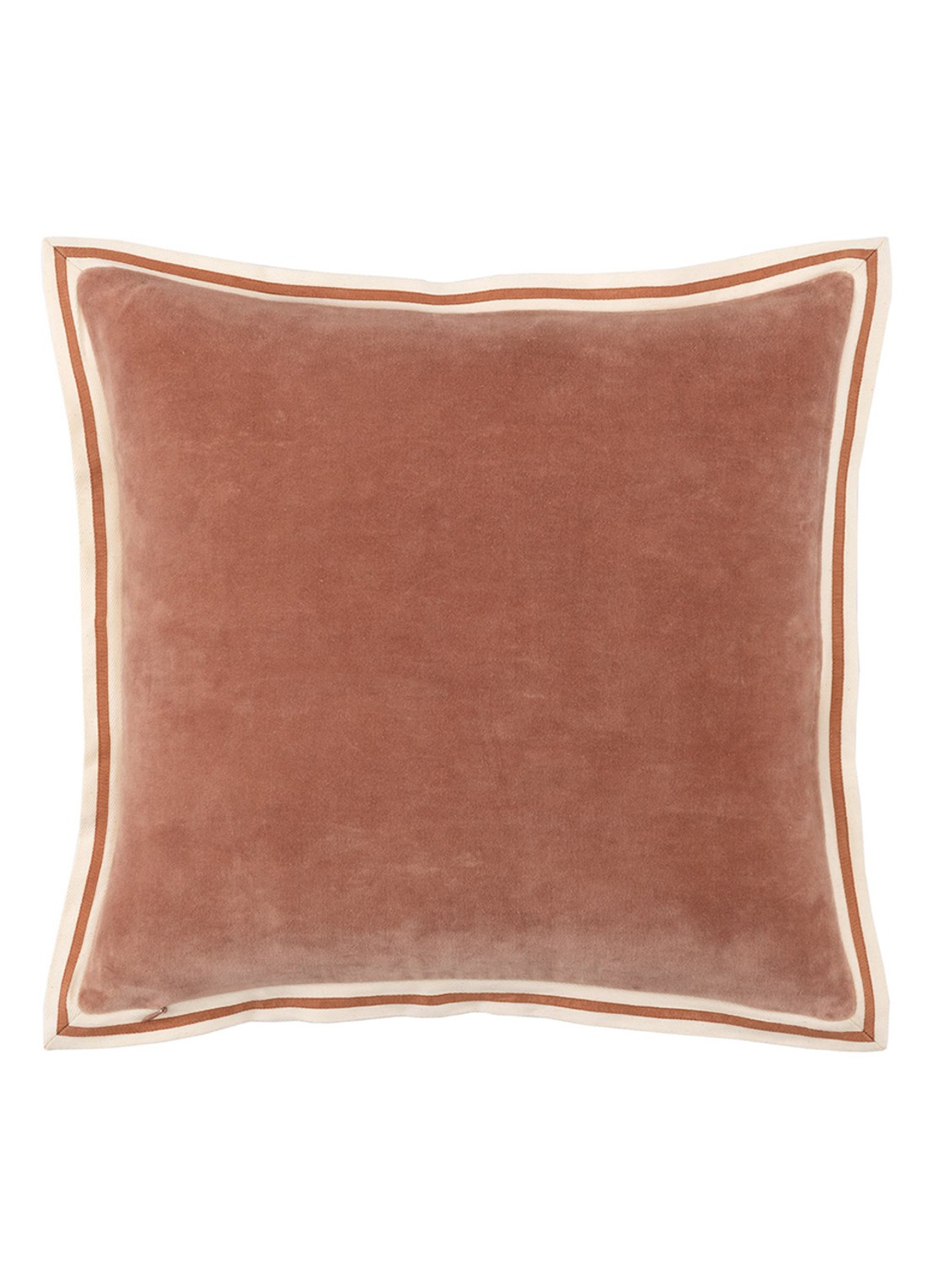 Olivier Desforges Galons sierkussenhoes 45 x 45 cm - voorkant steenrood