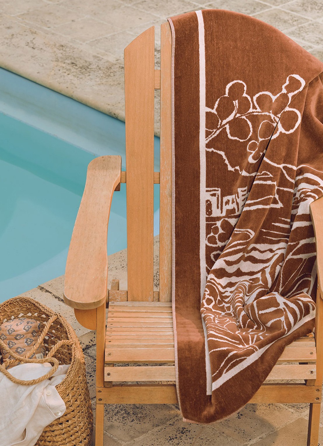 Olivier Desforges Riviera strandlaken - 90 x 160 cm - voorkant 2 bruin