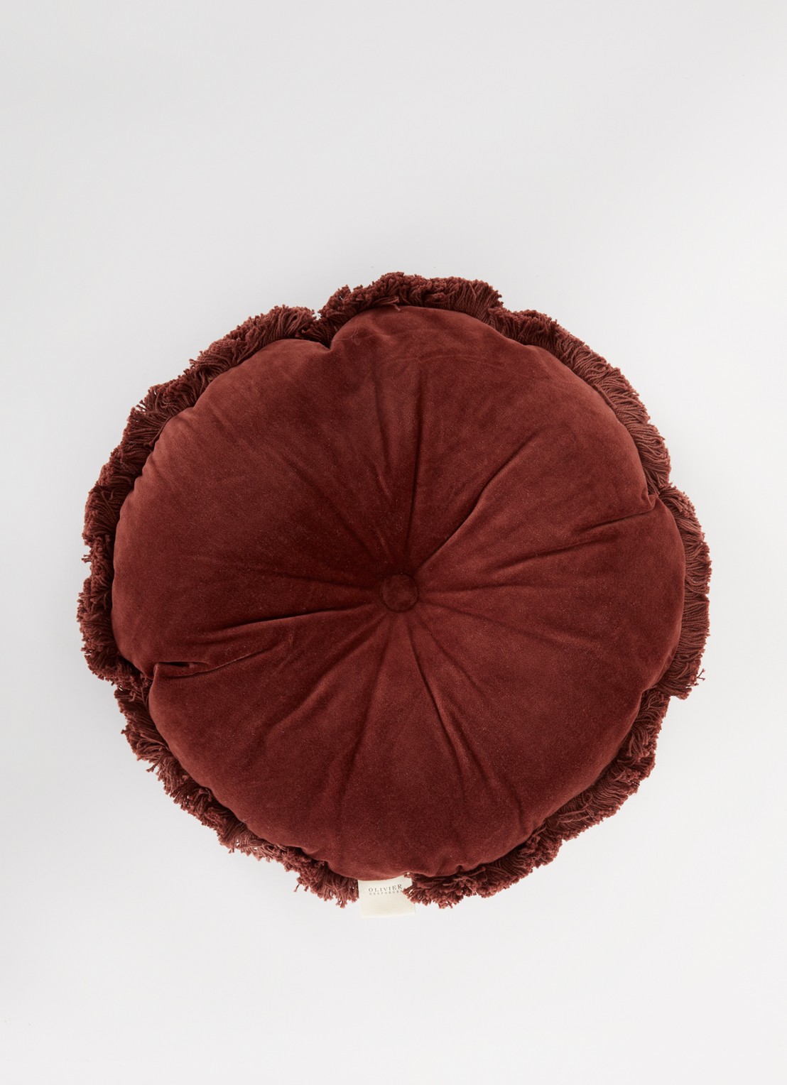 Olivier Desforges Romulus sierkussen Ø45 cm - detail bordeauxrood