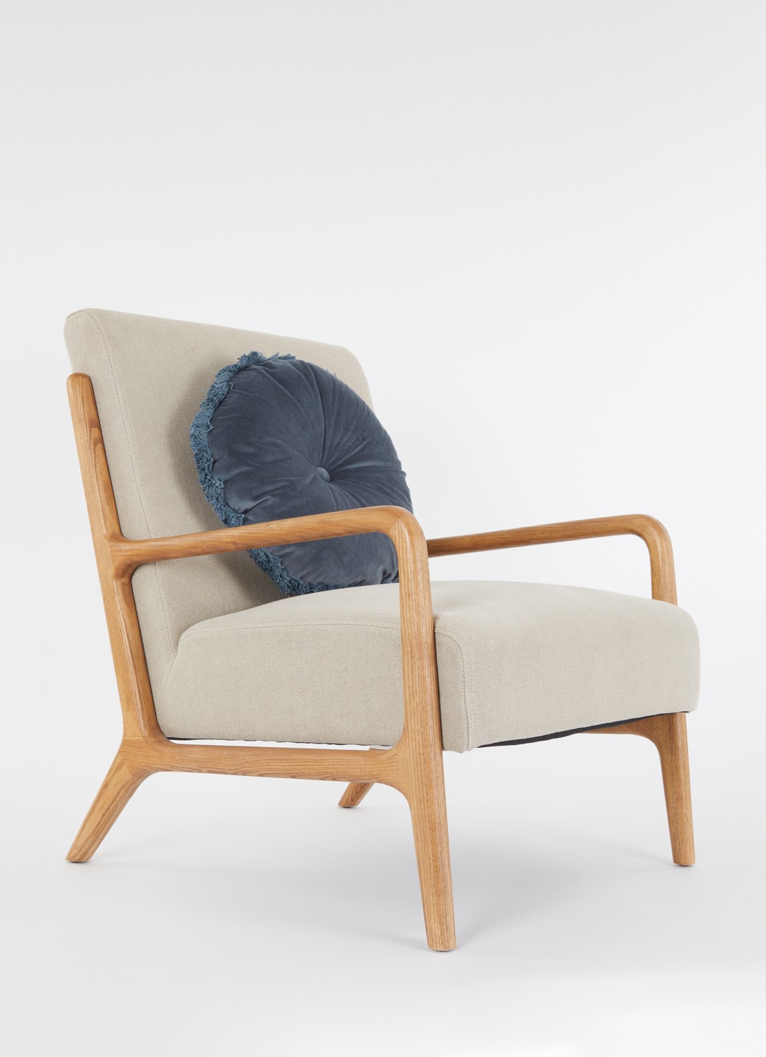 Olivier Desforges Romulus sierkussen Ø45 cm - voorkant 4 donkerblauw