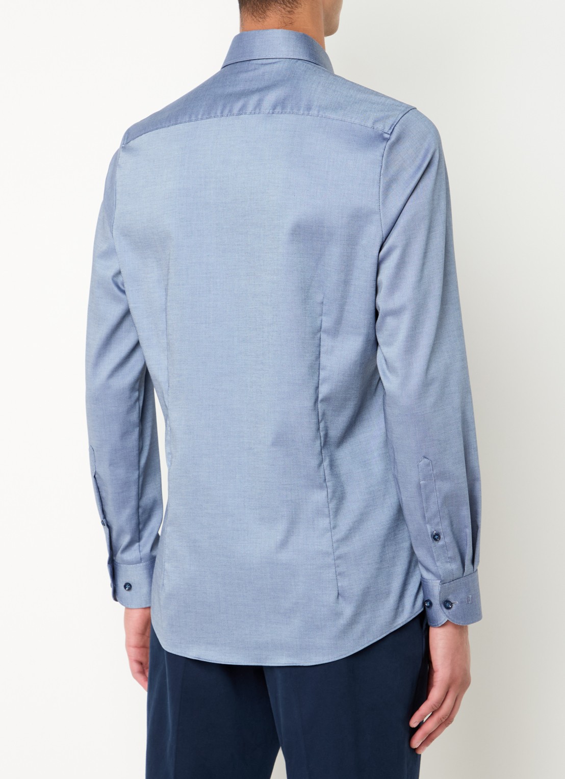Olymp Level 5 body fit strijkvrij overhemd - achterkant 5 donkerblauw