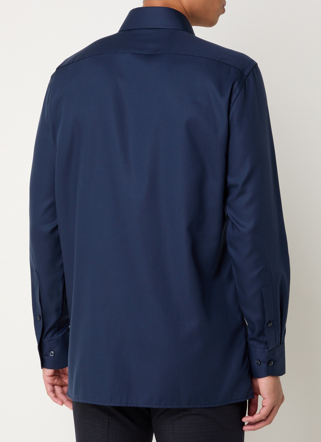 Olymp Luxor modern fit overhemd met borstzak - achterkant 3 donkerblauw