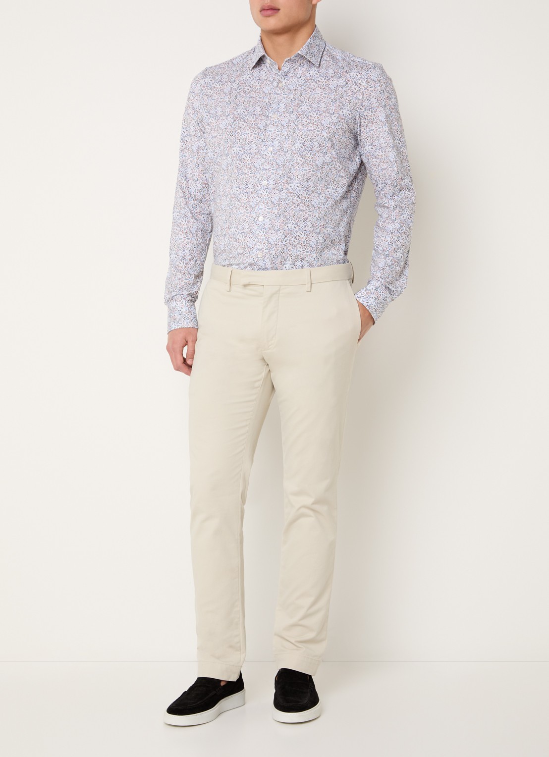 Olymp Luxor regular fit overhemd met stretch - voorkant 3 lichtblauw