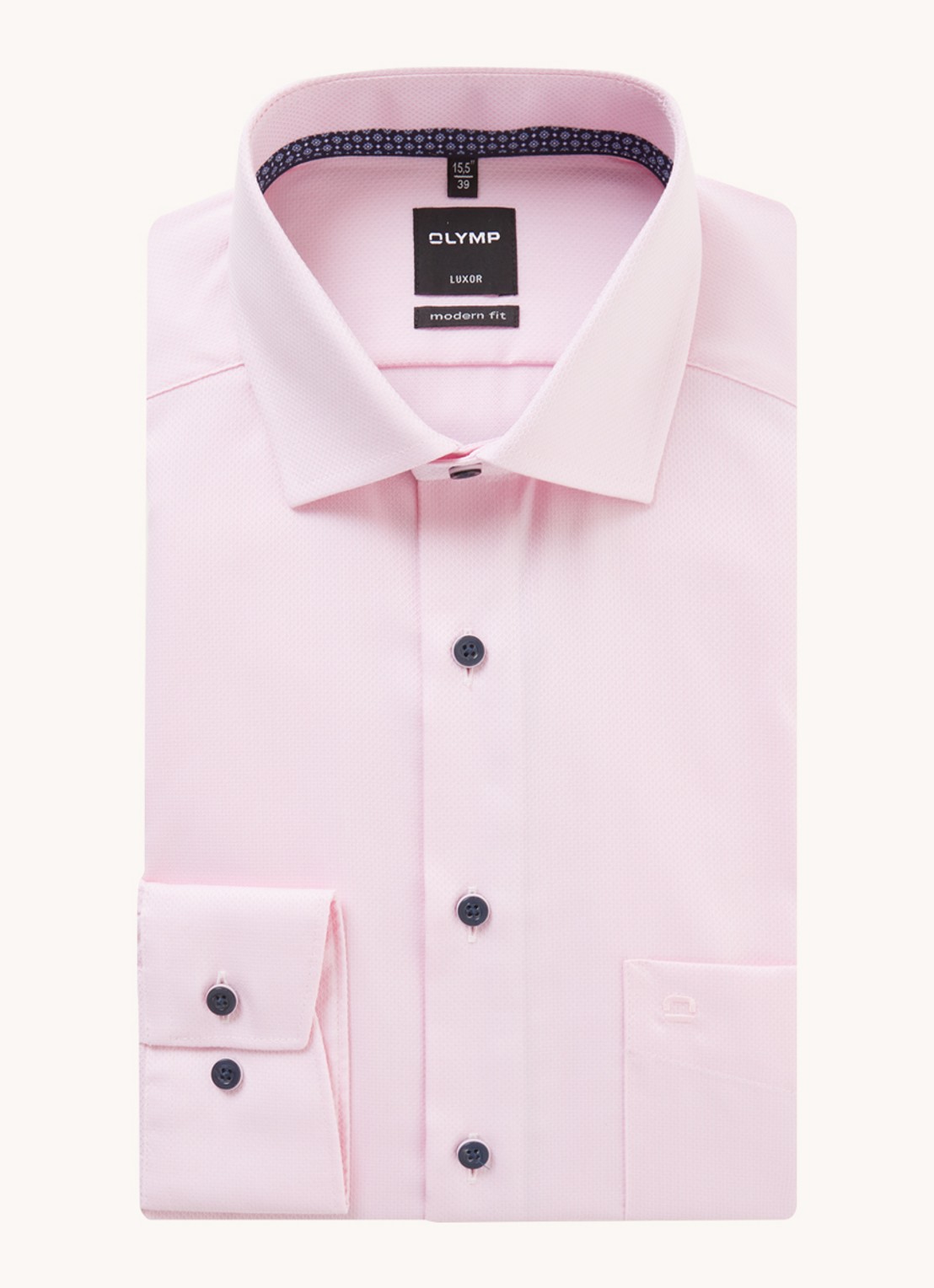 Olymp Modern fit strijkvrij overhemd met stretch - voorkant 3 roze
