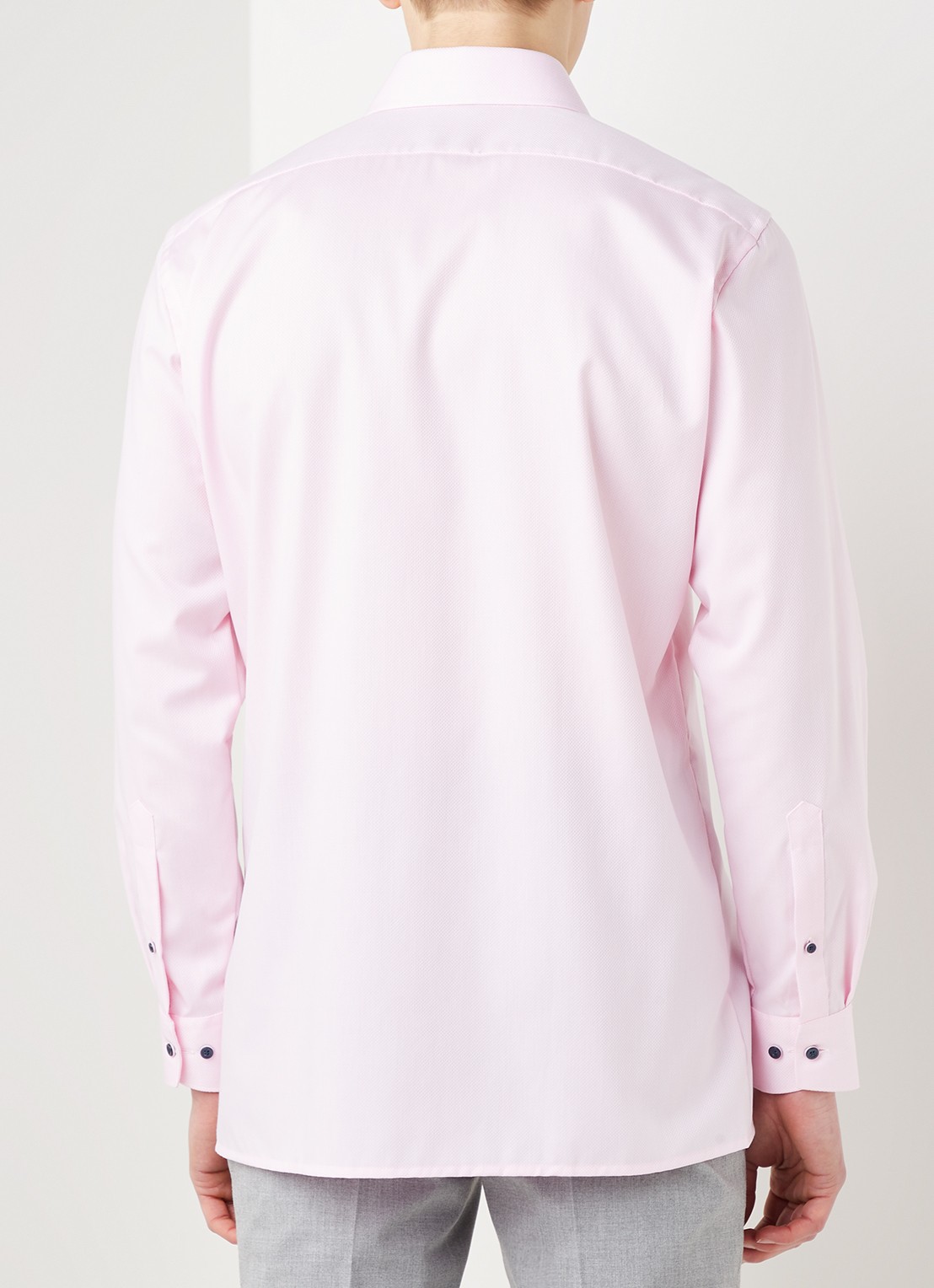 Olymp Modern fit strijkvrij overhemd met stretch - achterkant roze