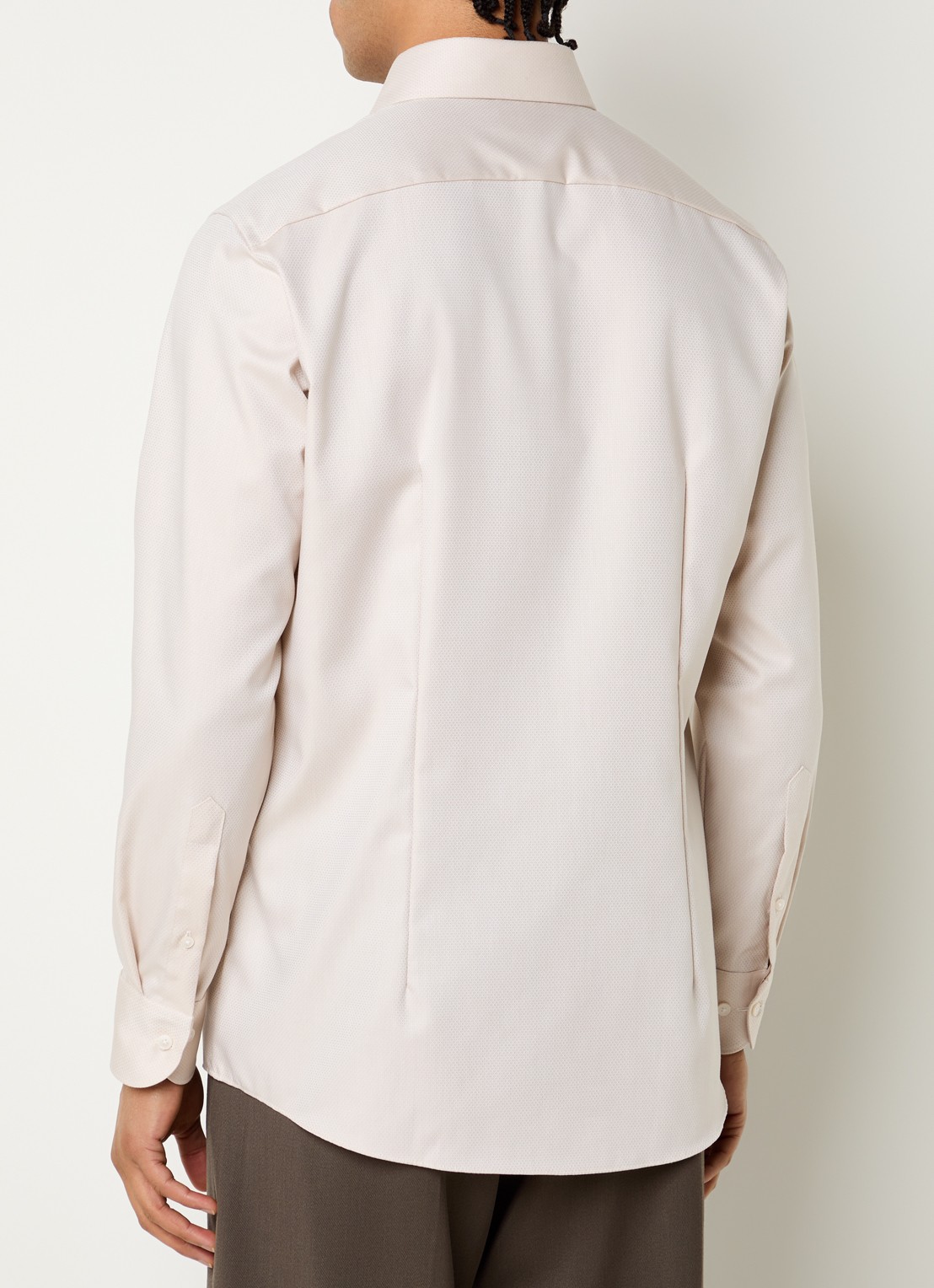Olymp Regular fit overhemd met microdessin - achterkant beige