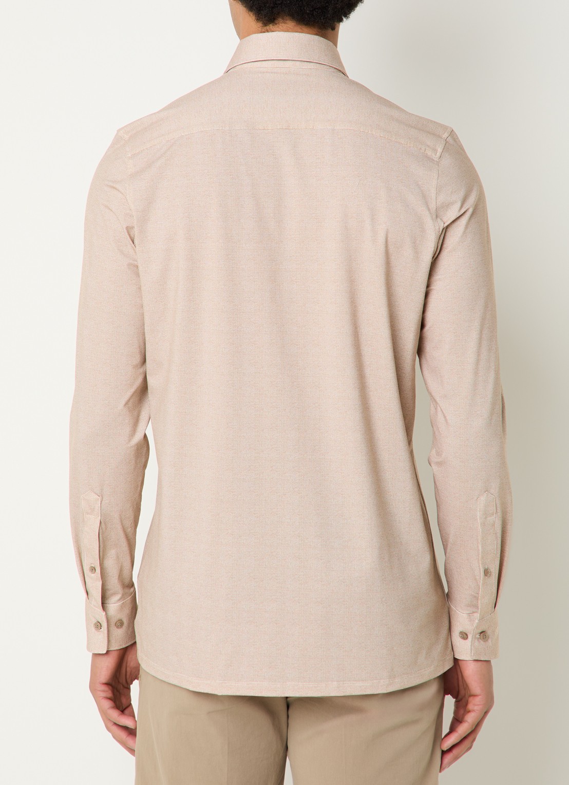 Olymp Regular Fit overhemd met microdessin - achterkant 5 beige