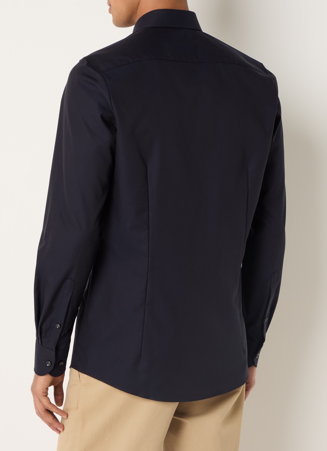 Olymp Regular fit overhemd met microdessin - achterkant 3 donkerblauw
