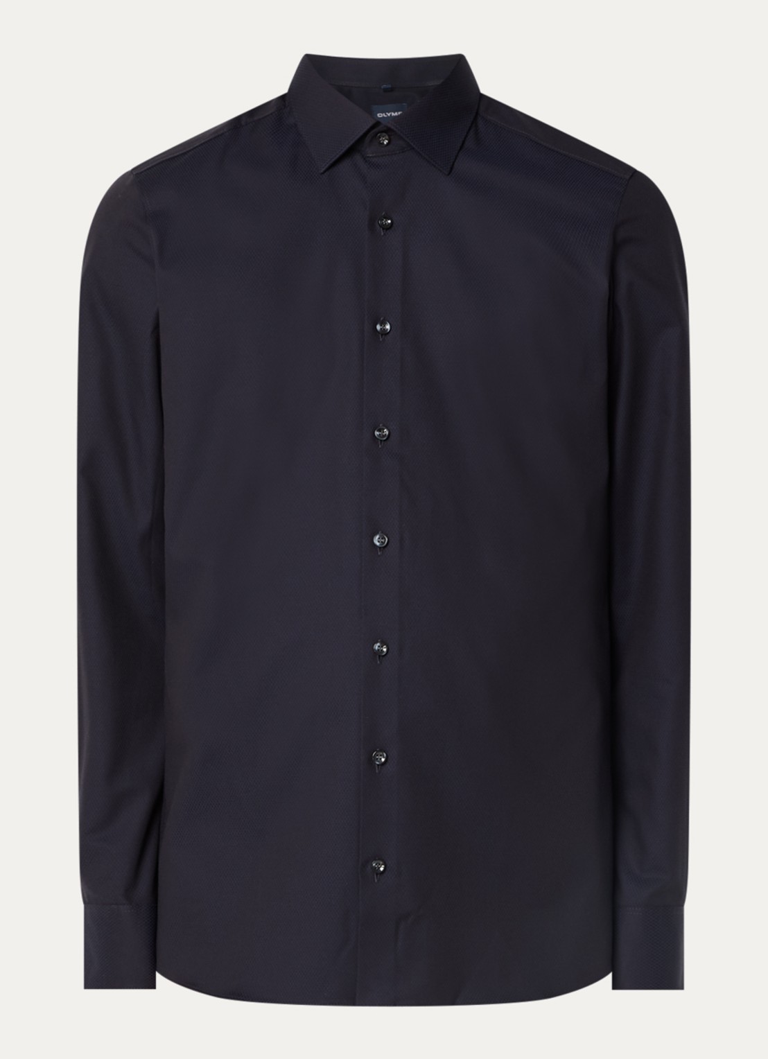 Olymp Regular fit overhemd met microdessin - voorkant donkerblauw