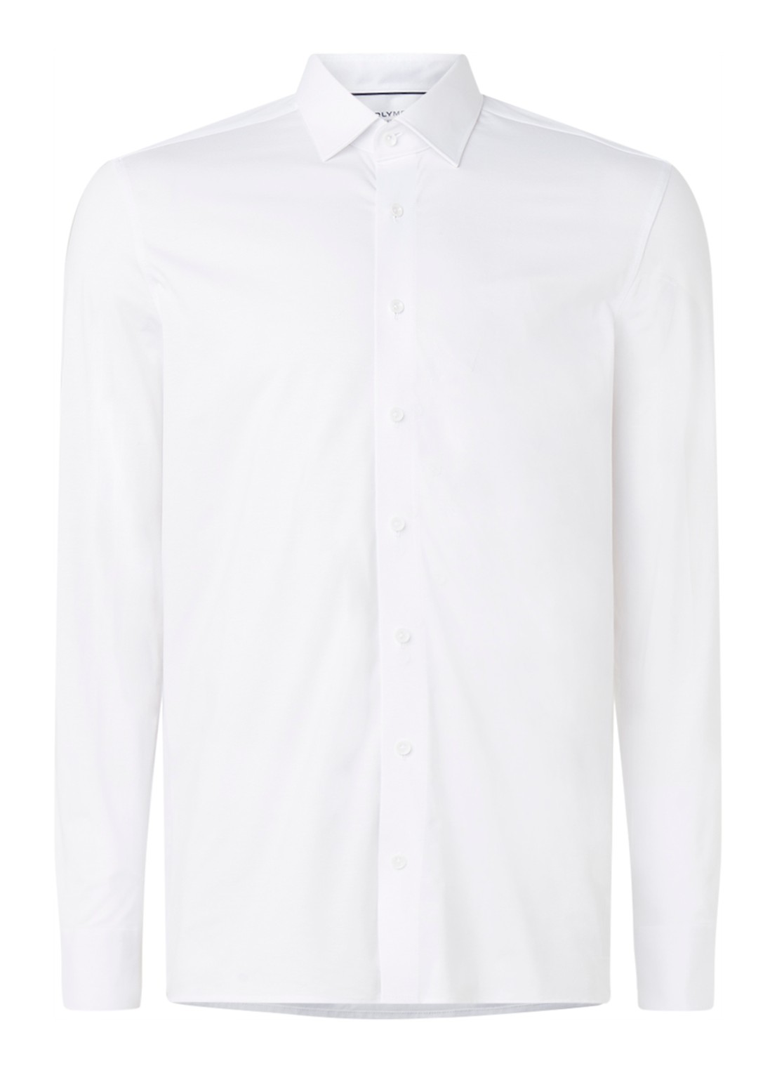 Olymp Regular fit overhemd van jersey - detail 3 wit