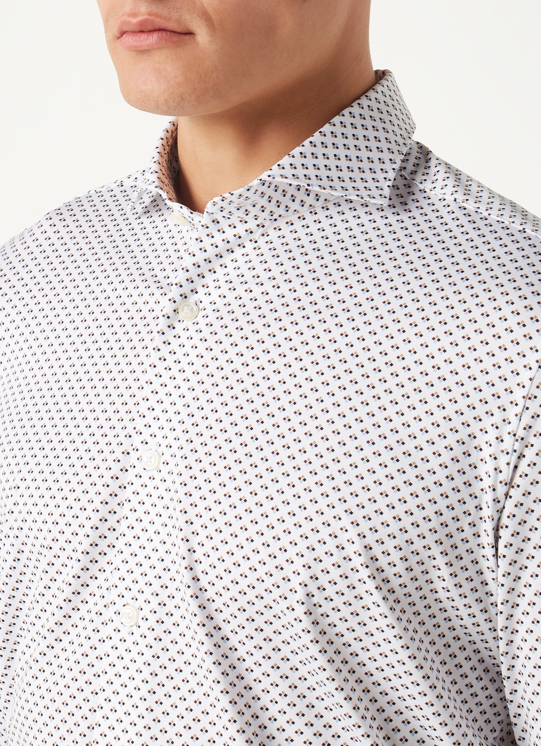 Olymp Regular fit overhemd van jersey - detail 2 beige