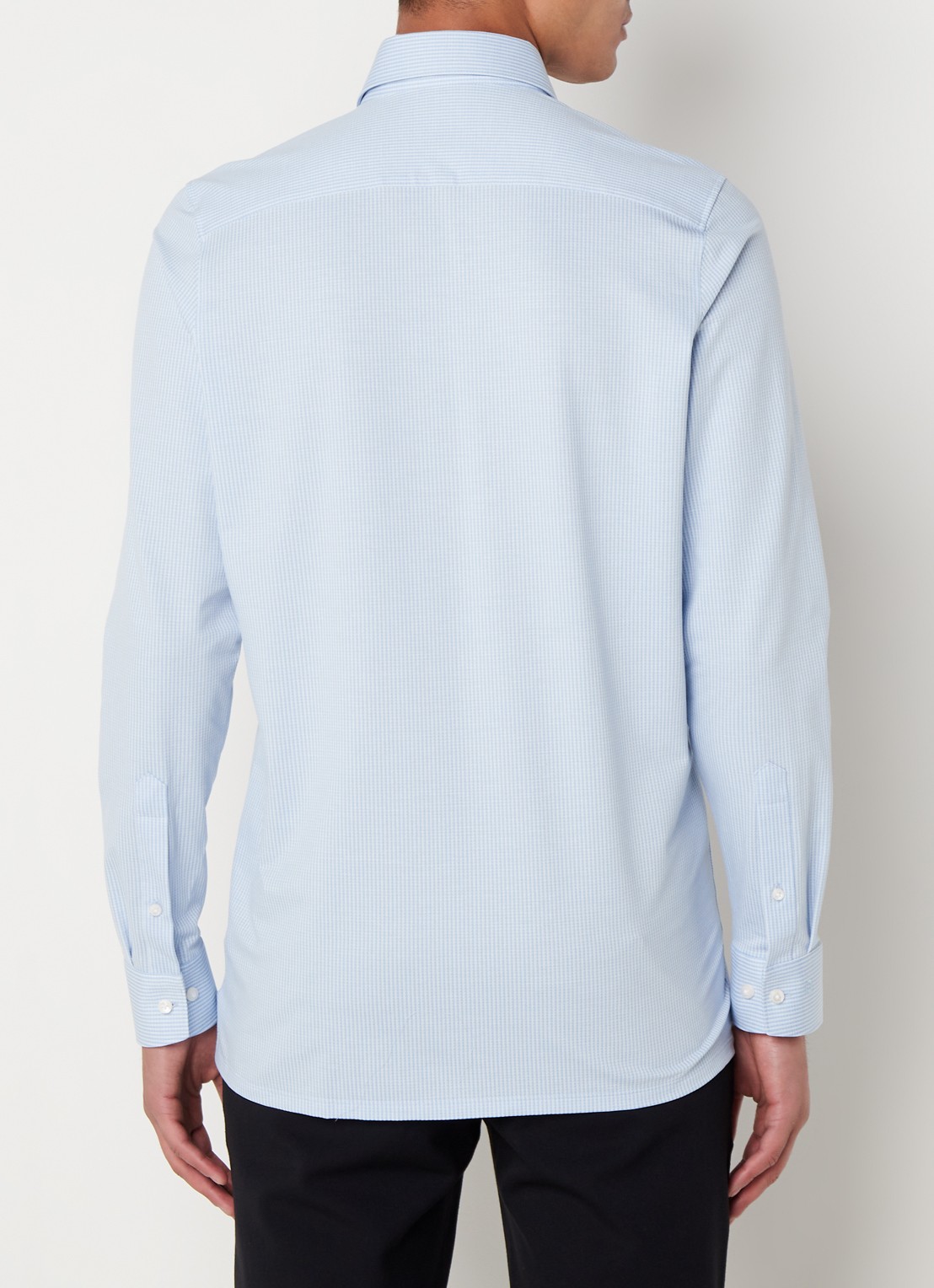 Olymp Regular fit overhemd van jersey - achterkant royalblauw