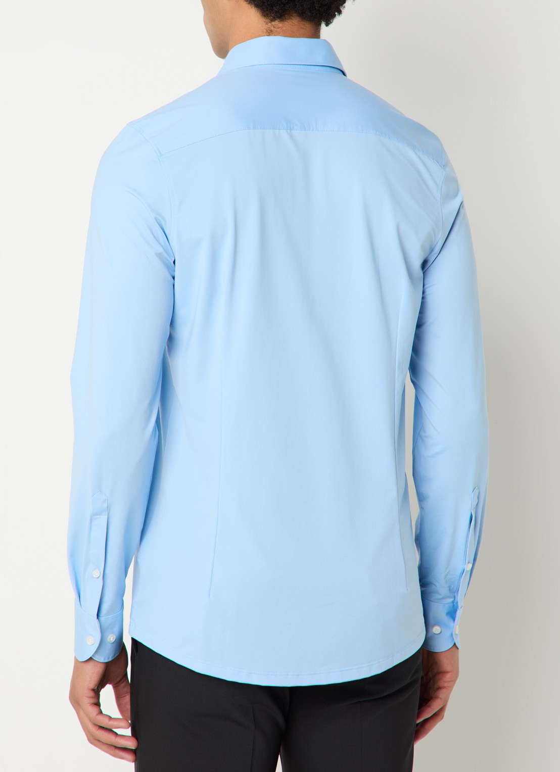 Olymp Slim fit overhemd met cut away kraag - achterkant lichtblauw