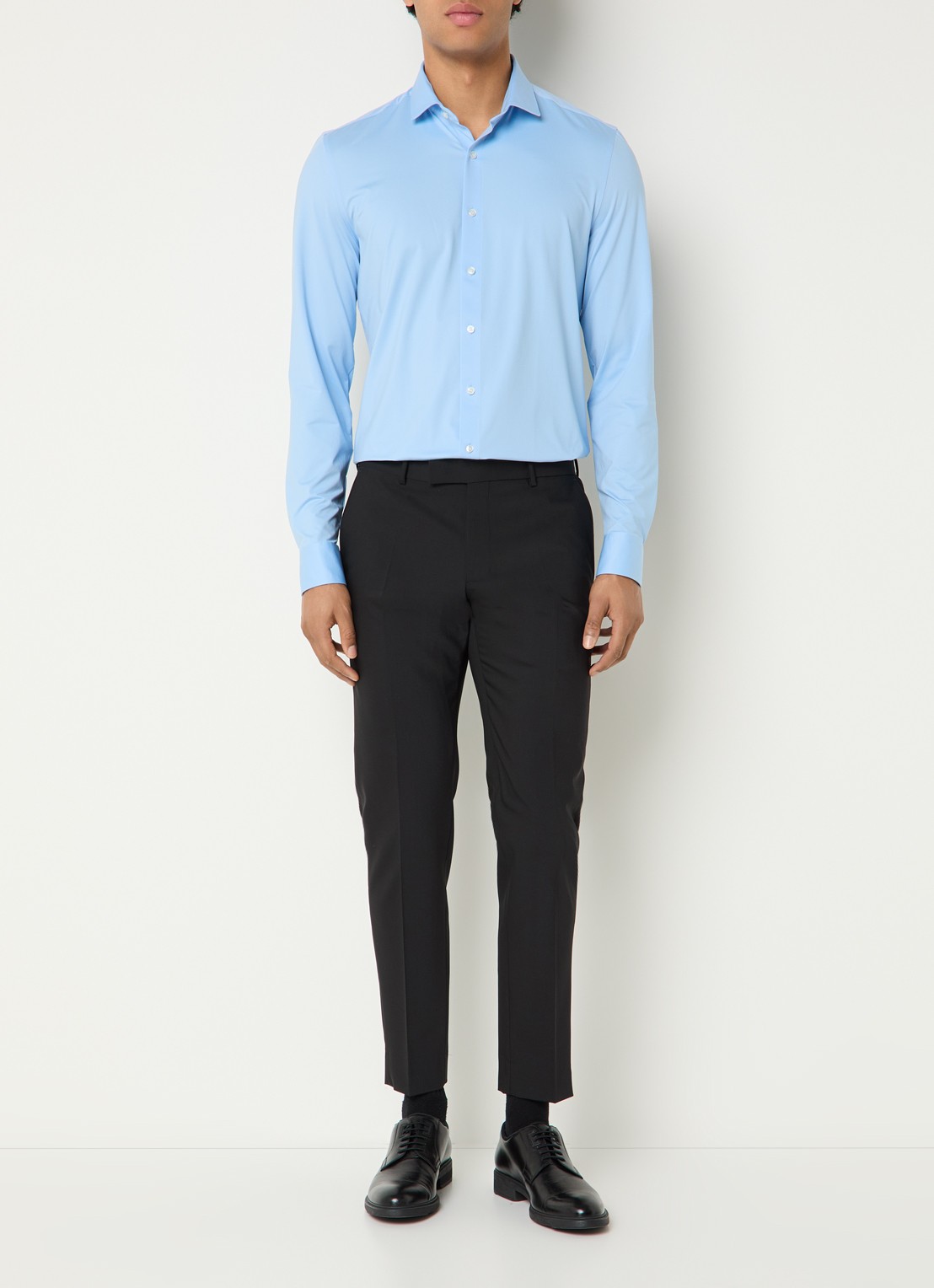 Olymp Slim fit overhemd met cut away kraag - voorkant 5 lichtblauw