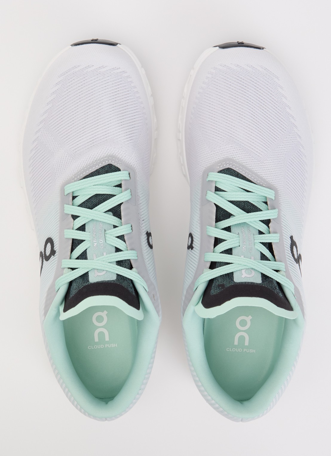 On Cloud 6 Push sportschoen van mesh met logo  - detail 4 lichtblauw