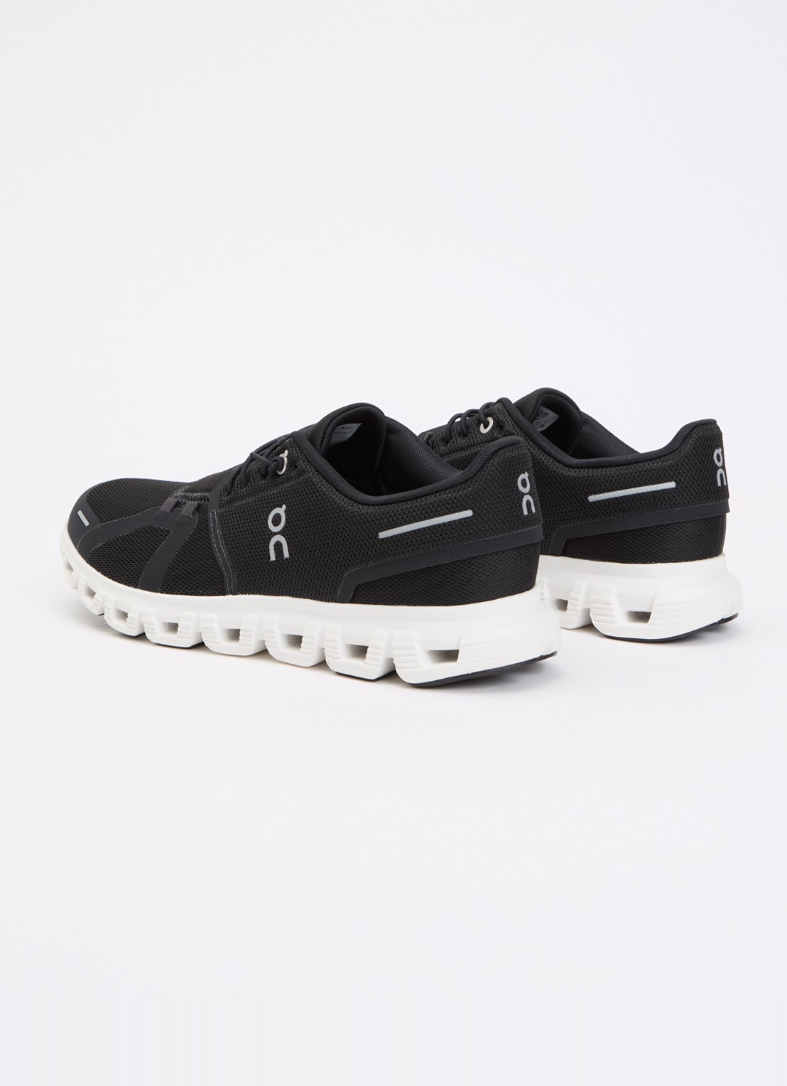On Cloud 6 sneaker met gebreid bovenwerk - achterkant zwart