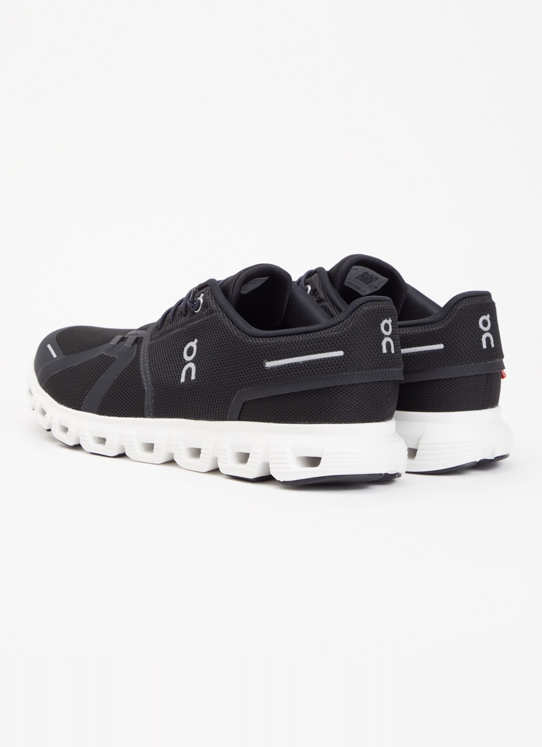 On Cloud 6 sneaker met gebreid bovenwerk - achterkant 2 zwart