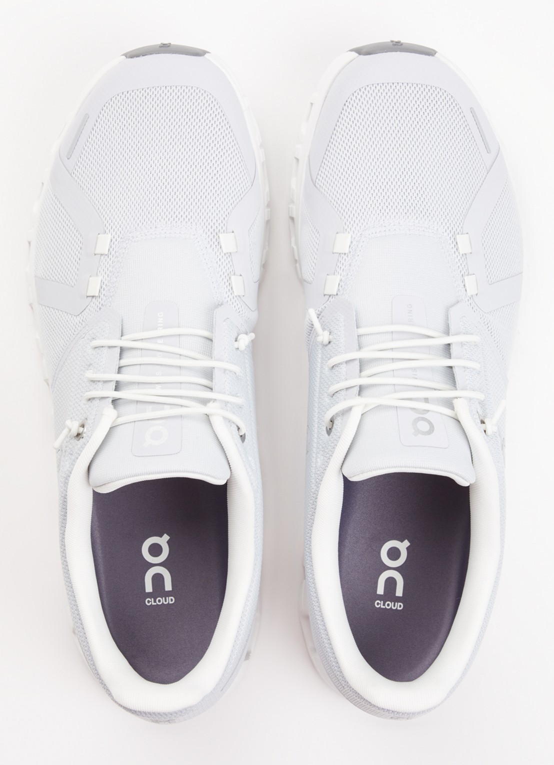 On Cloud 6 sneaker met gebreid bovenwerk - detail 2 wit