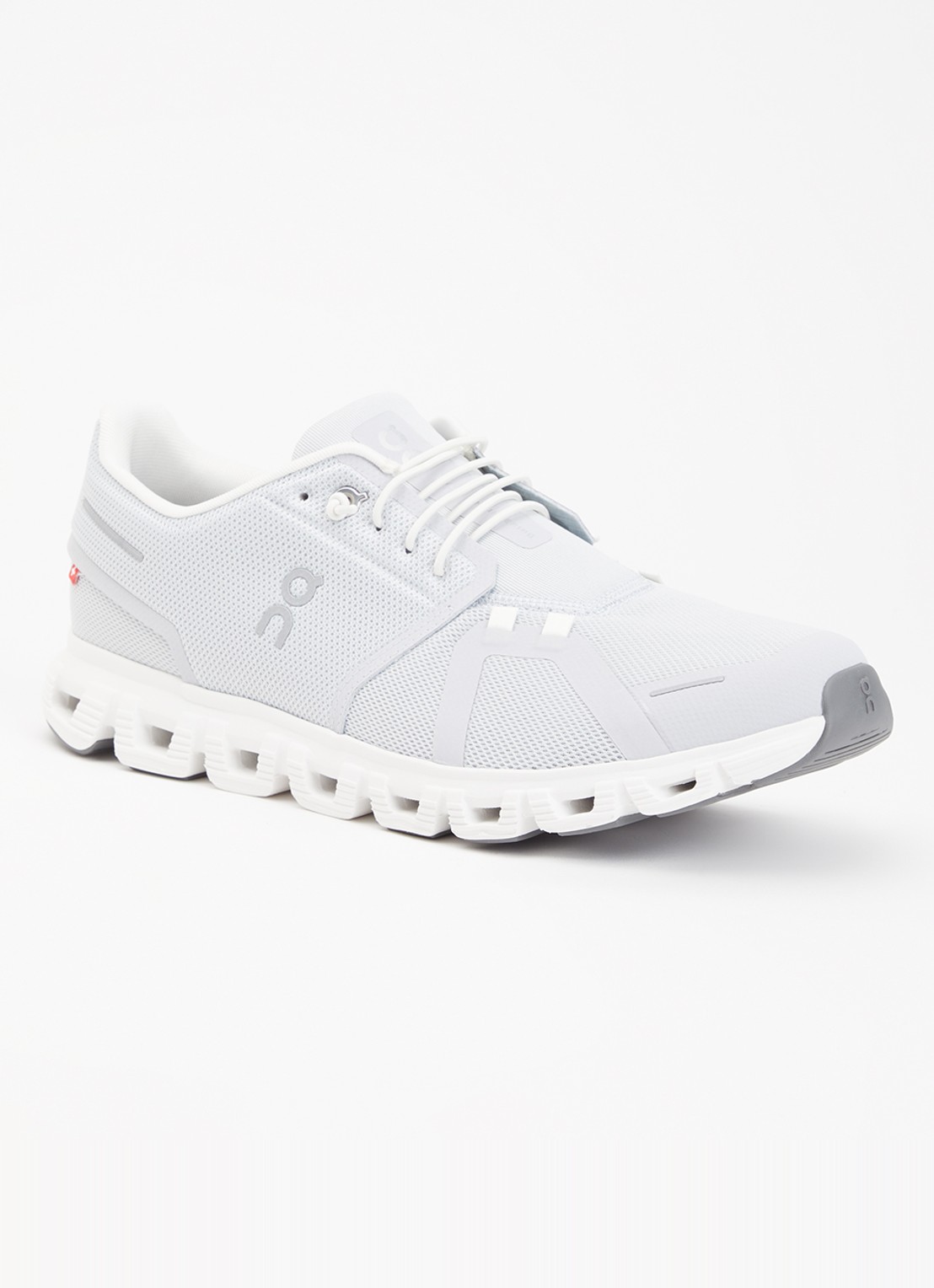 On Cloud 6 sneaker met gebreid bovenwerk - voorkant 4 wit