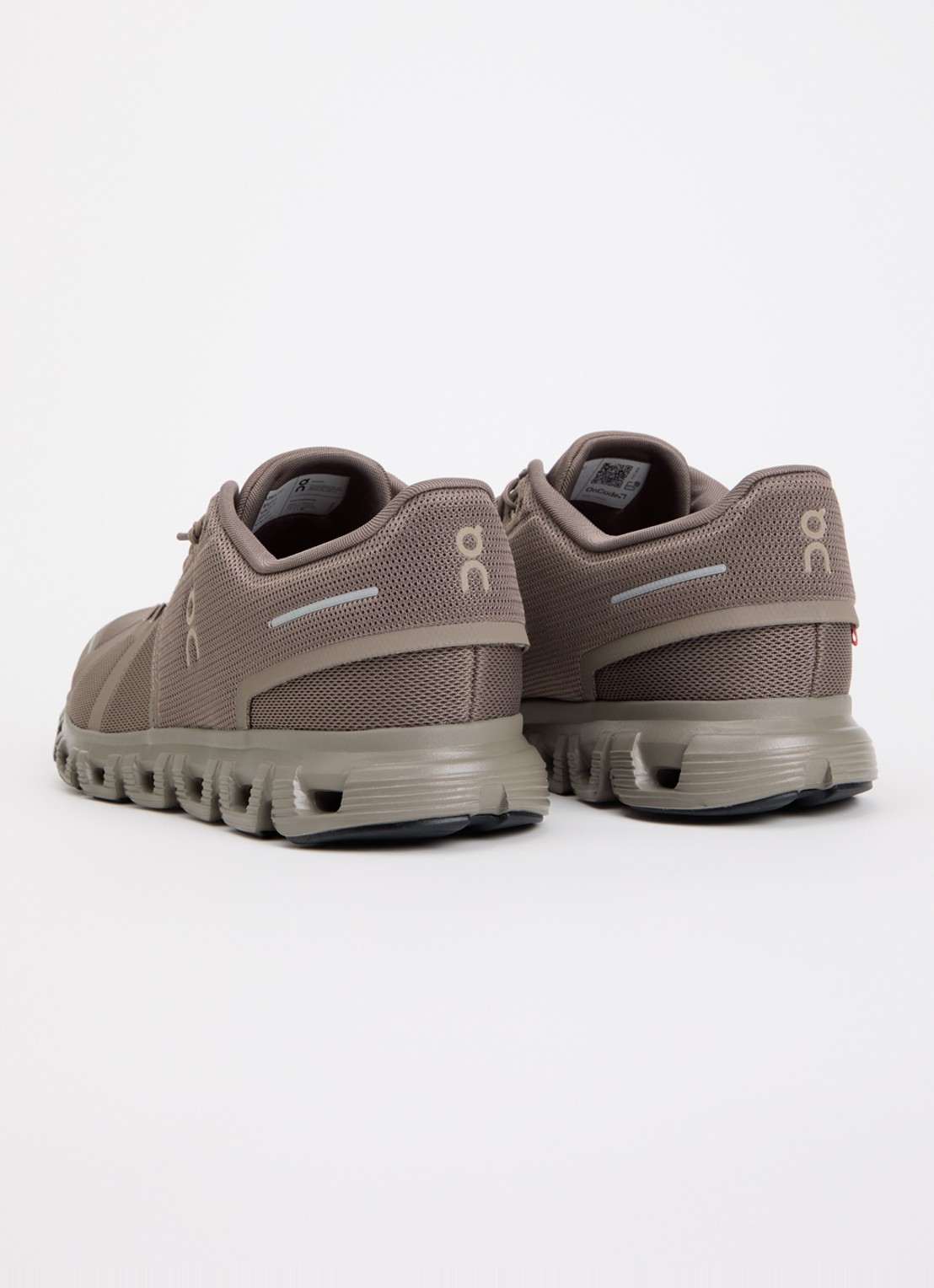On Cloud 6 sneaker van mesh met logo - achterkant 5 lichtbruin