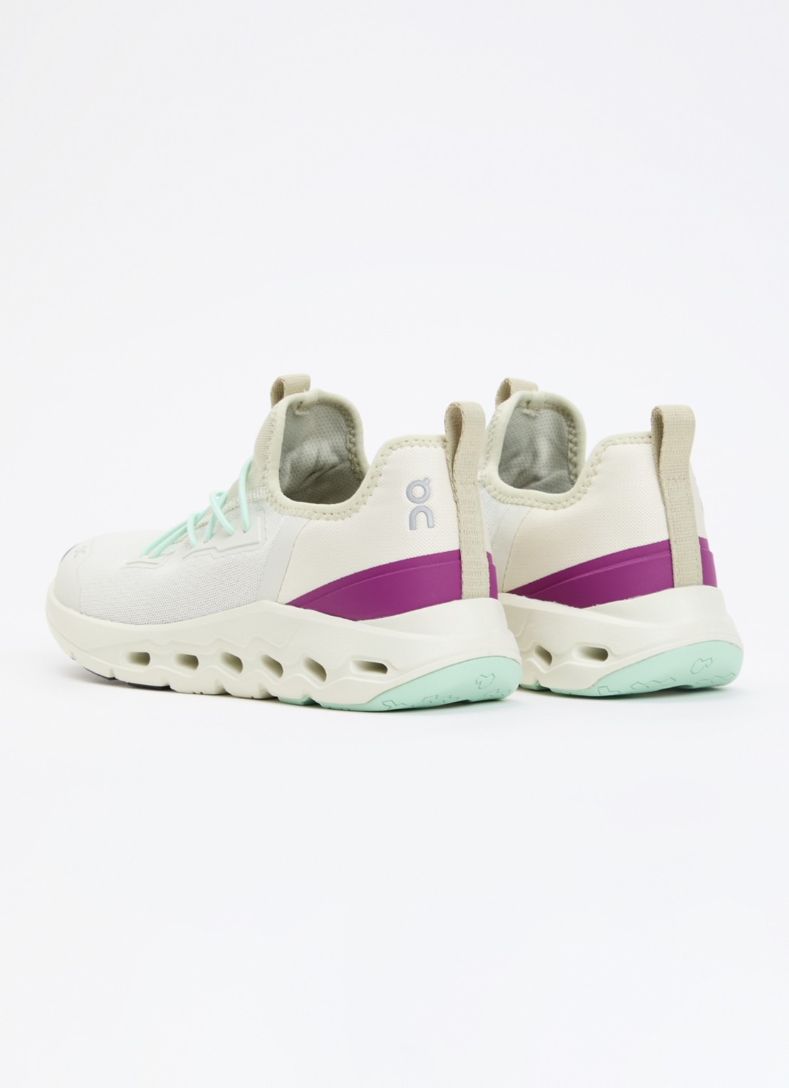 On Cloudleap sneaker met gebreid bovenwerk - achterkant mint