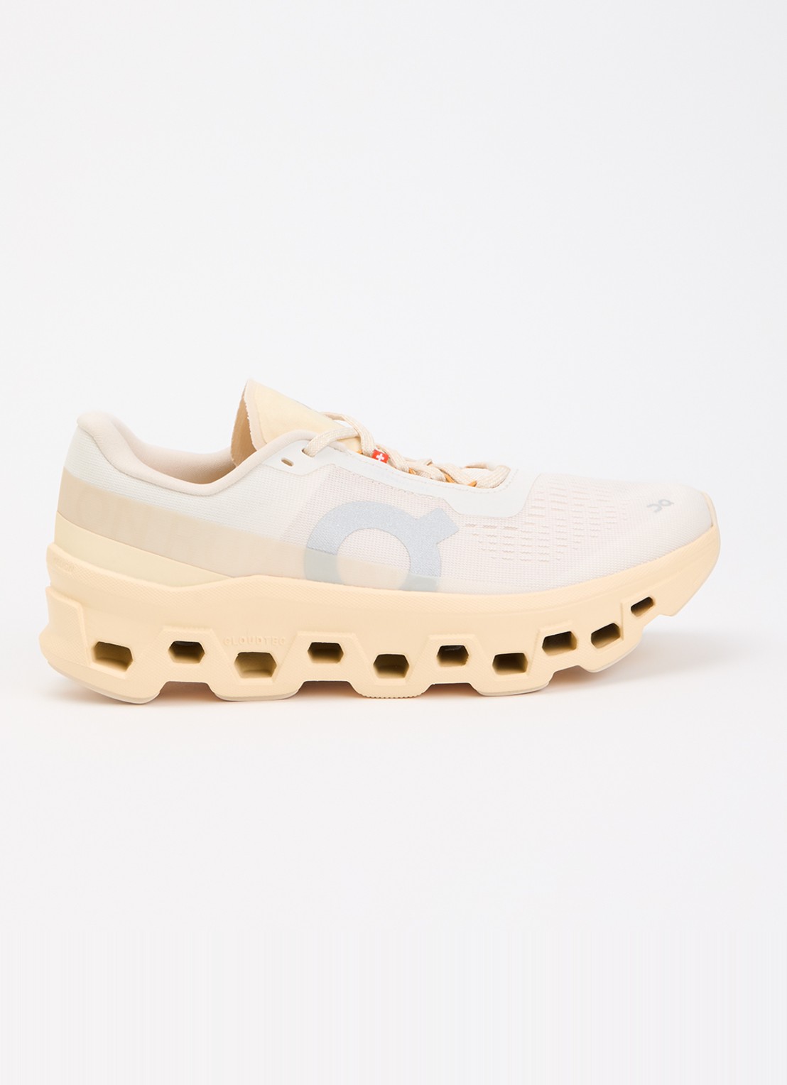 On Cloudmonster 1 hardloopschoen van mesh met logo  - voorkant wit