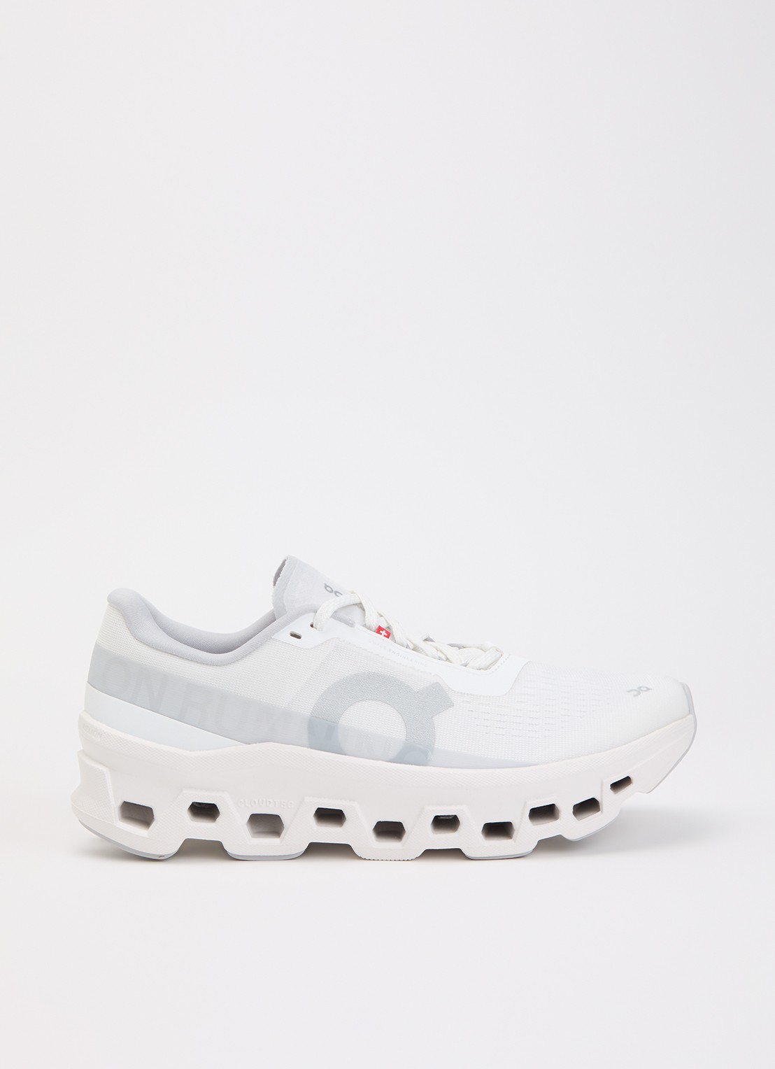 On Cloudmonster 1 hardloopschoen van mesh met logo  - voorkant 5 wit