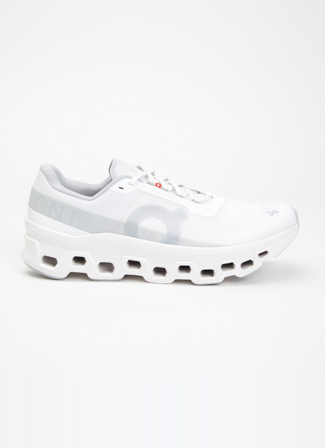 On Cloudmonster sneaker van mesh met logo - voorkant wit