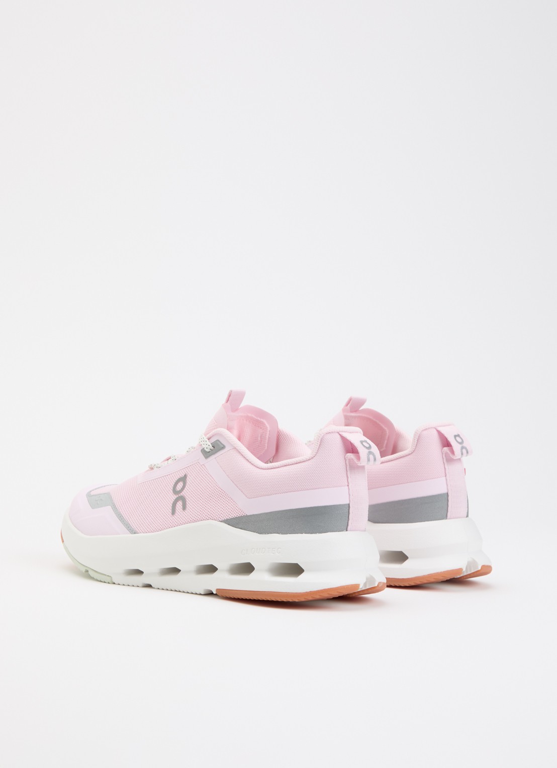 On Cloudnova Youth sneaker met details van mesh - achterkant roze