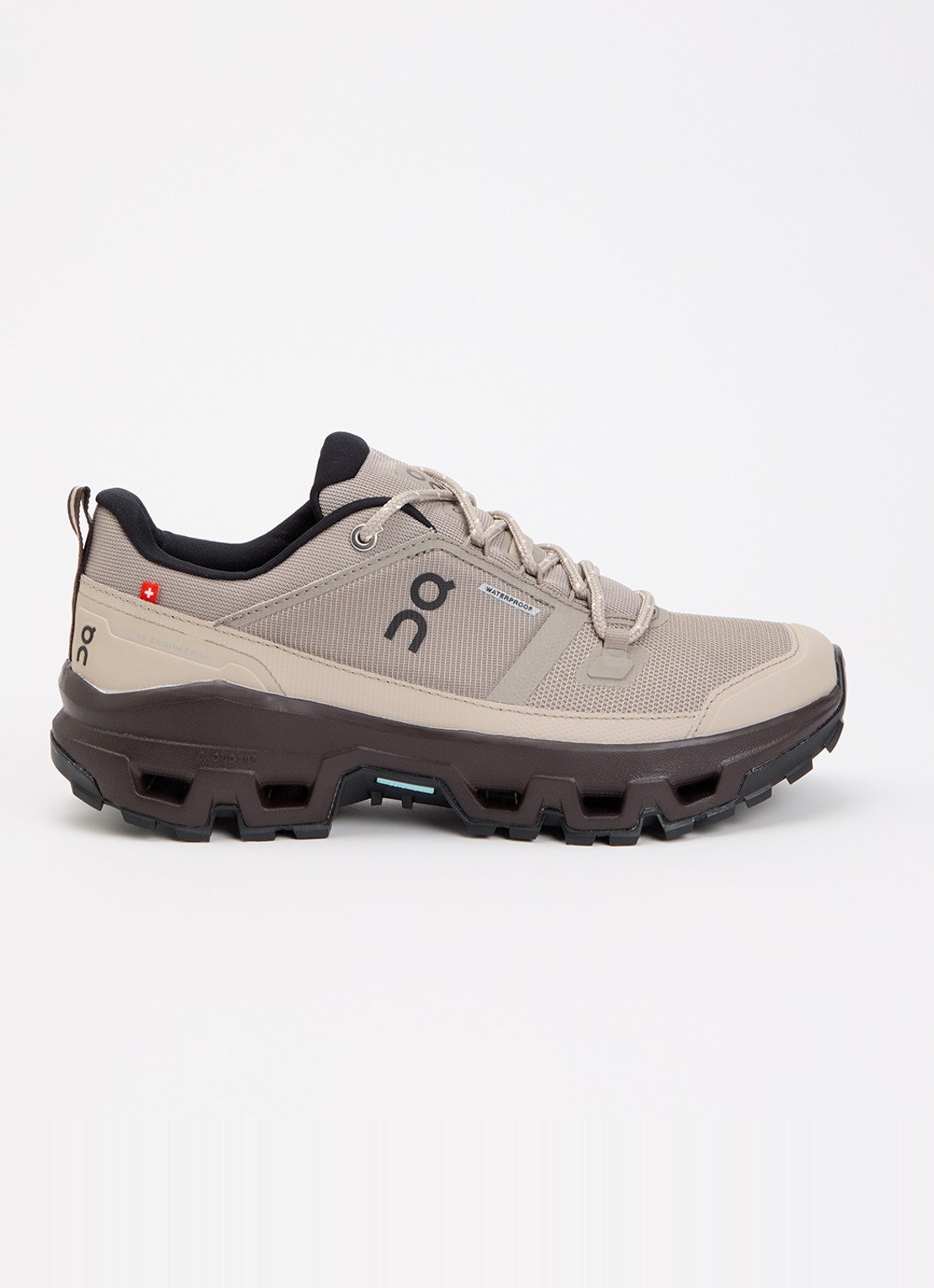On Cloudrock low hiking sneaker van mesh  - voorkant 2 bruin