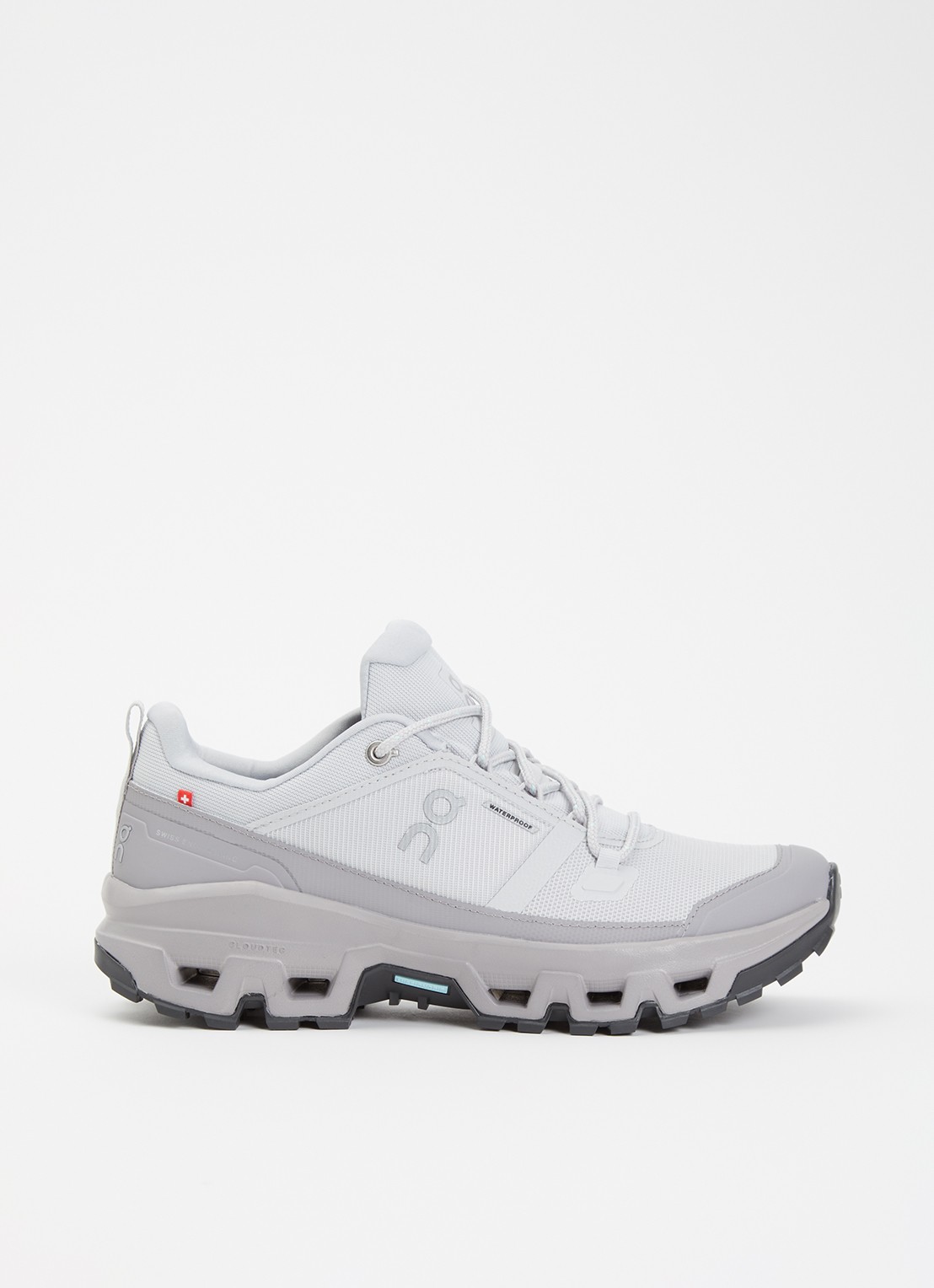 On Cloudrock sneaker met gebreid bovenwerk en logo - voorkant 5 grijs