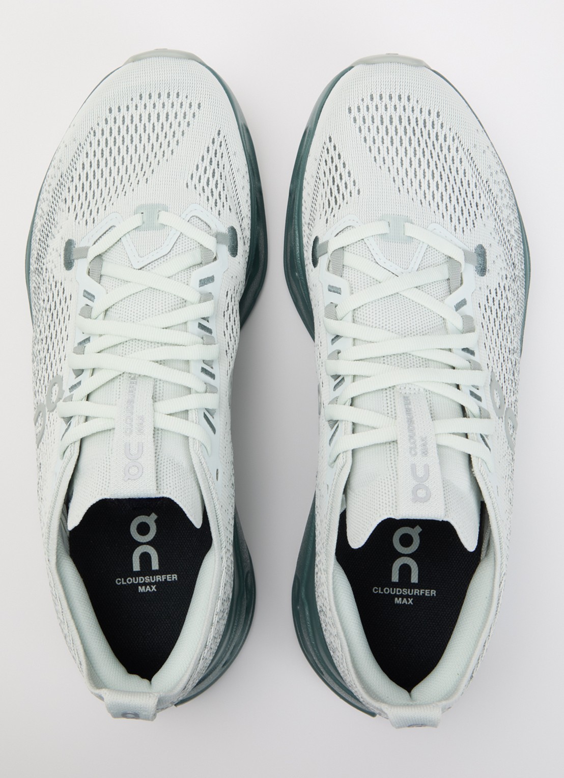 On Cloudsurfer Max sneaker van mesh met logo - detail 4 zeegroen