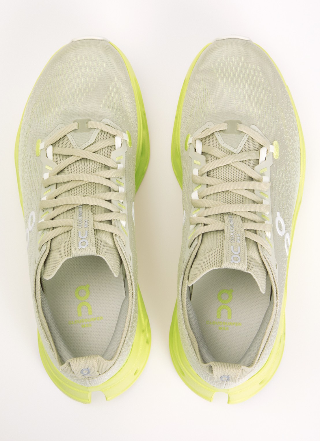 On Cloudsurfer Max sneaker van mesh met logo - detail 3 neongeel