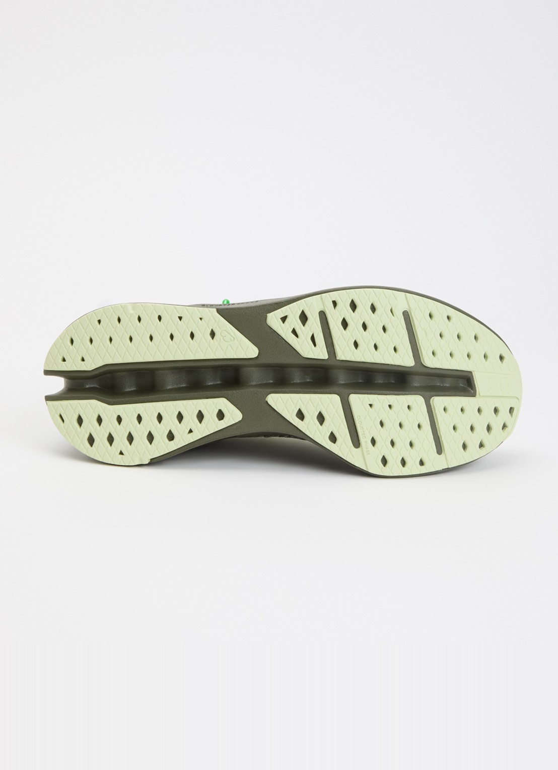 On Cloudsurfer Max sportschoen met gebreid bovenwerk - detail 3 olijfgroen