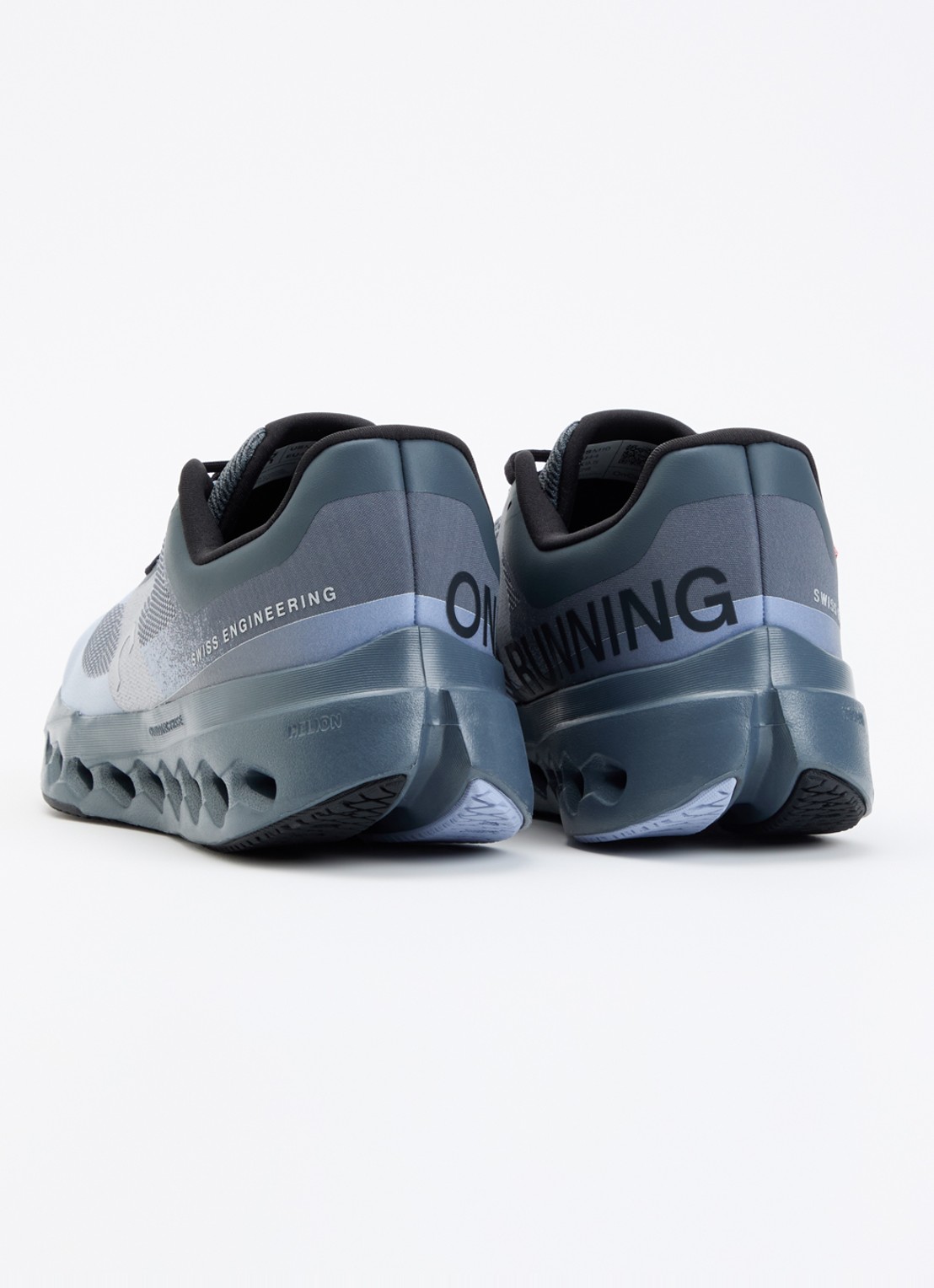 On Cloudsurfer Next sneaker van mesh met logo - achterkant 5 blauwgrijs