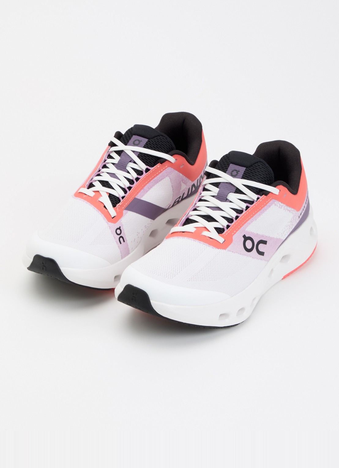 On Cloudsurfer Youth sneaker met gebreid bovenwerk - voorkant 4 lila